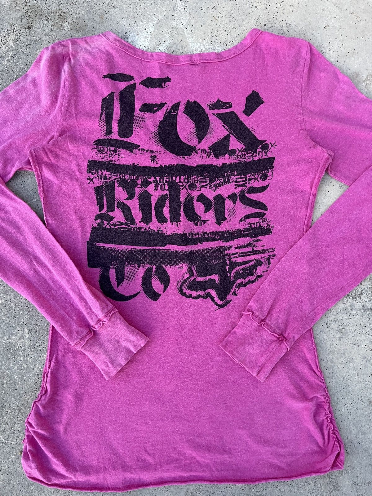 Affliction × Fox Racing × Le Grande Bleu (L.G.B.) Vintage Fox Riders Co Punk Gothic Long Sleeve T-Shirt Size US S / EU 44-46 / 1 - 2 Thumbnail