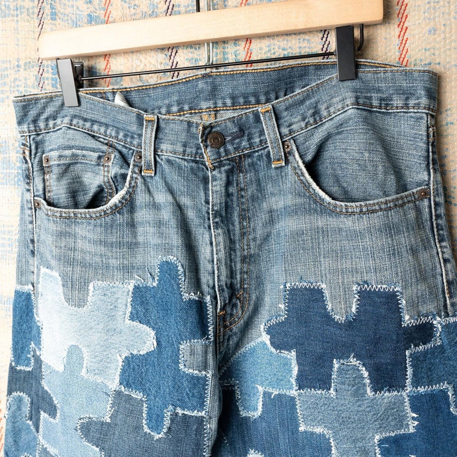 Levi's Custom levis patchwork jeans 34 x 32 Size US 34 / EU 50 - 4 Thumbnail