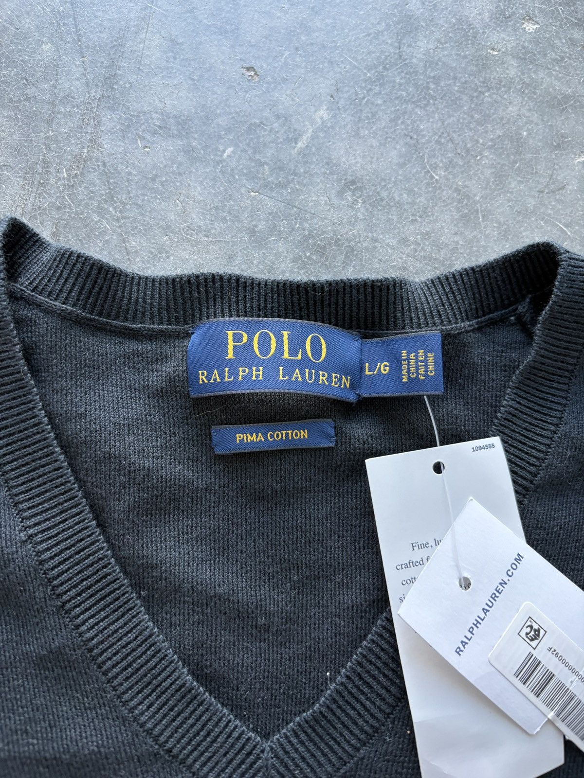 Polo Ralph Lauren NWT Polo Ralph Lauren Pima Cotton V Neck Sweater Size US L / EU 52-54 / 3 - 6 Thumbnail