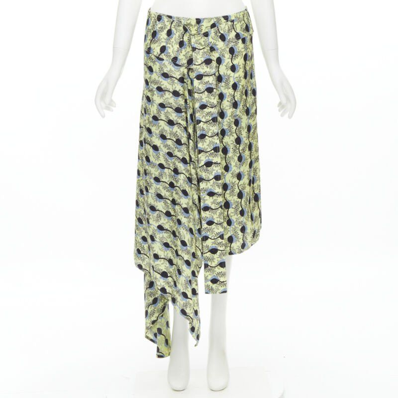 Marni MARNI yellow paisley blue black geometric print belted wrap skirt IT40 S Size 27" / US 4 / IT 40 - 1 Thumbnail