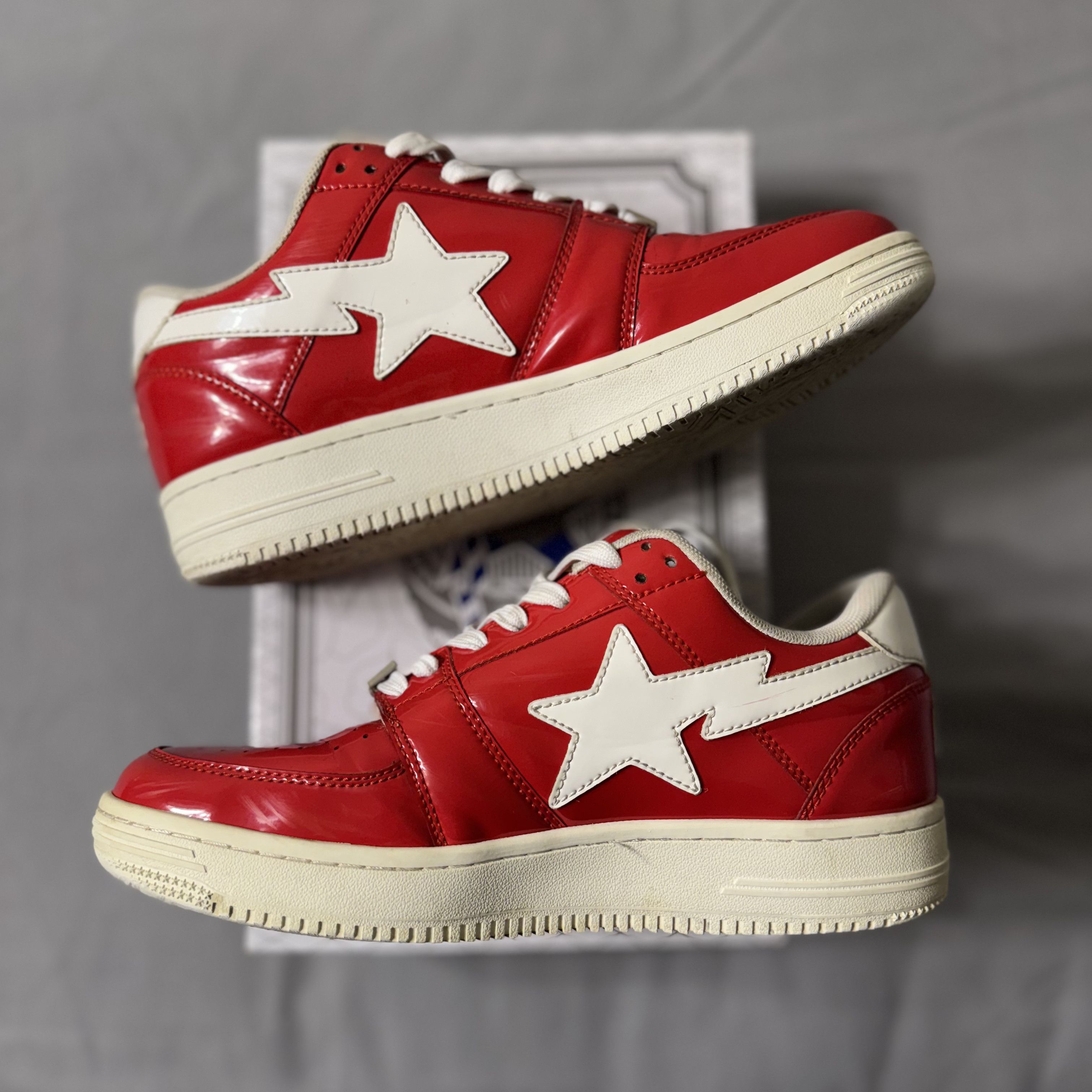 Bape A Bathing Ape Bape Sta Low Red Patent Size US 8 / EU 41 - 3 Thumbnail
