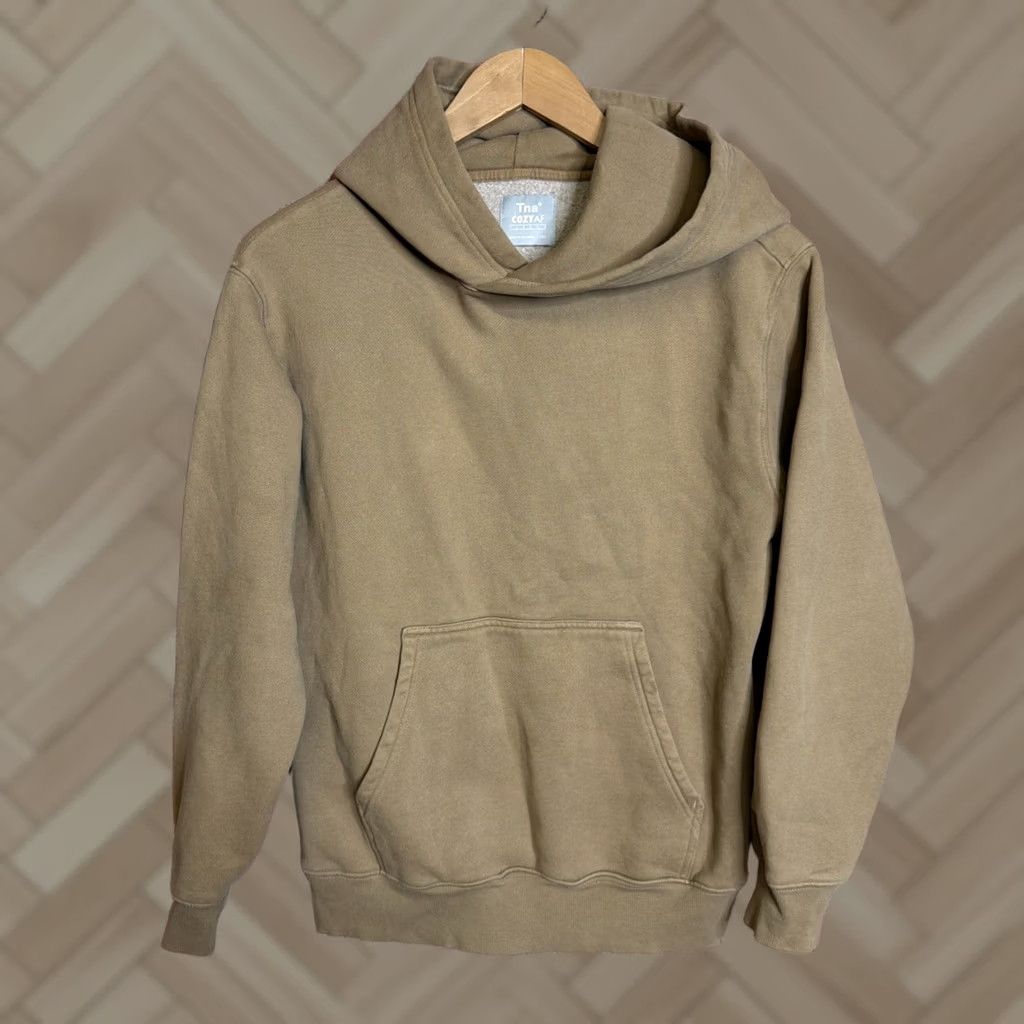 TNA TNA Cozy AF Sweater Hoodie Beige Womens 2XS Fleece Logo Pocket Pullover Hoodie Regular Size Regular Womens Men’s not applicable Size XXS / US 00 / IT 34 - 1 Thumbnail