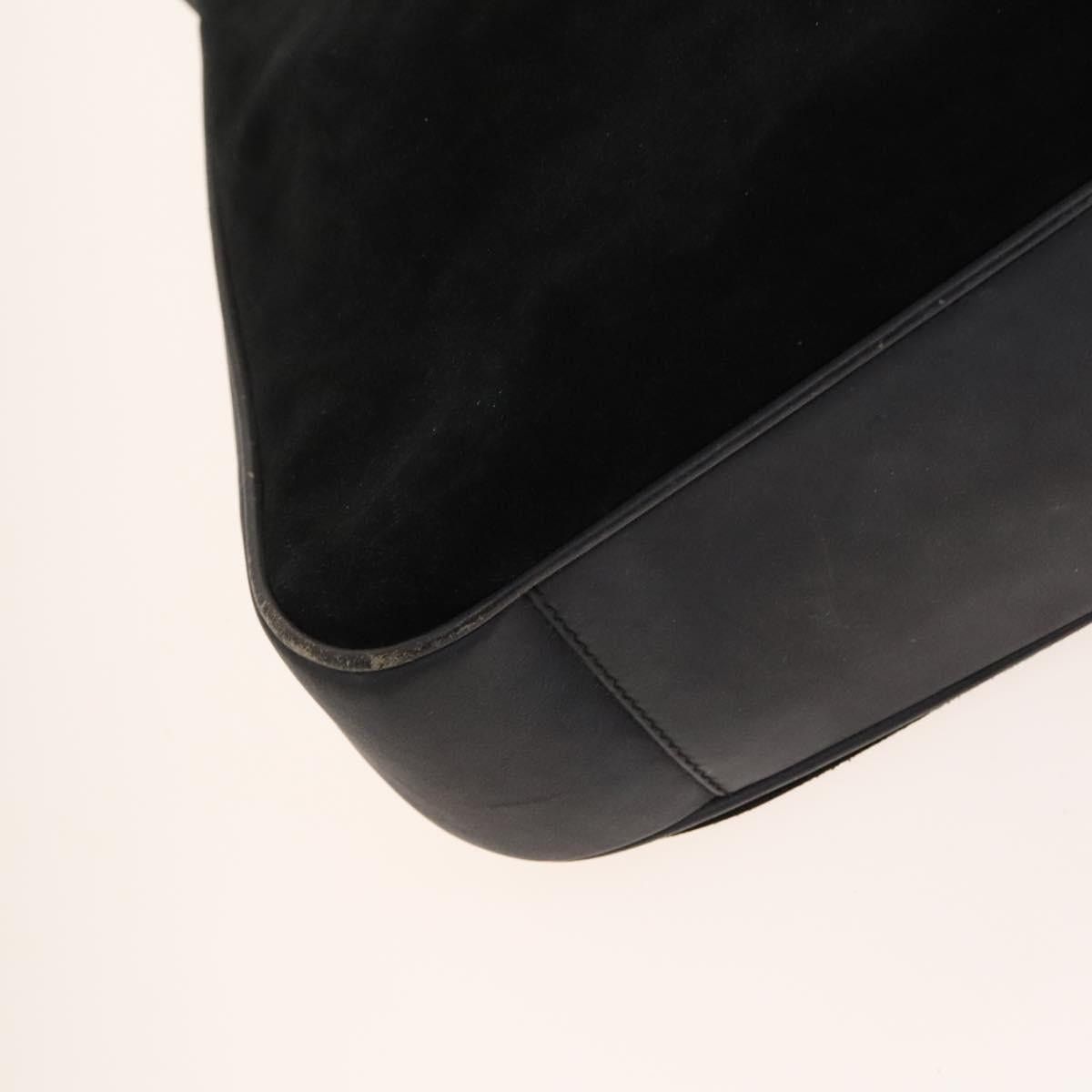 Gucci GUCCI Bamboo Hand Bag Suede Black Gold 001 1014 001 1014 Size ONE SIZE - 11 Thumbnail