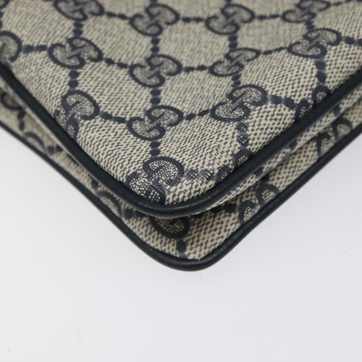 Gucci GUCCI GG Supreme Sherry Line Shoulder Bag Pvc Navy Gold 96 Size ONE SIZE - 13 Thumbnail