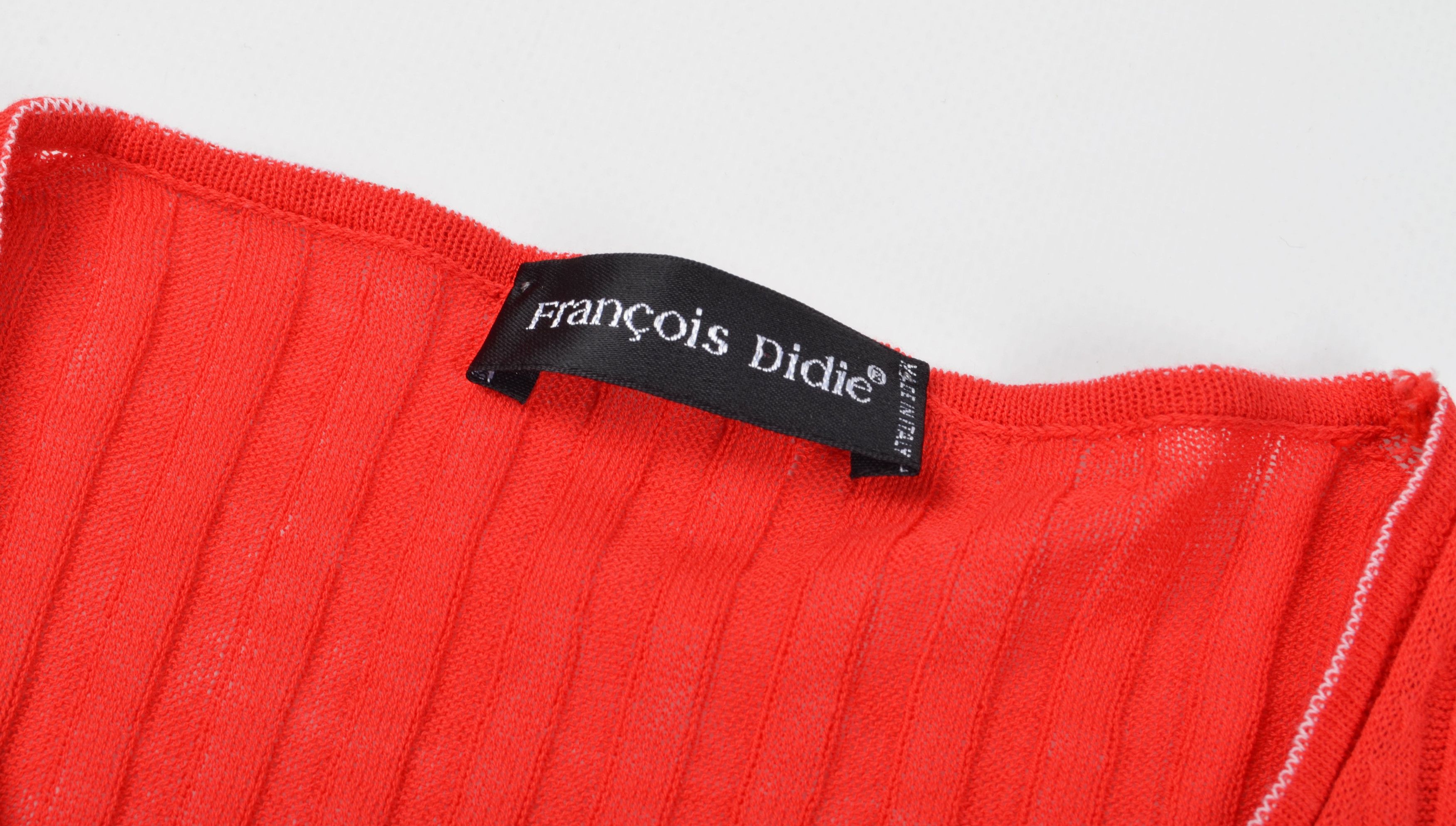 Designer Francois Didie Vintage 90's Italian Red Rib Knit Top Size S / US 4 / IT 40 - 6 Thumbnail