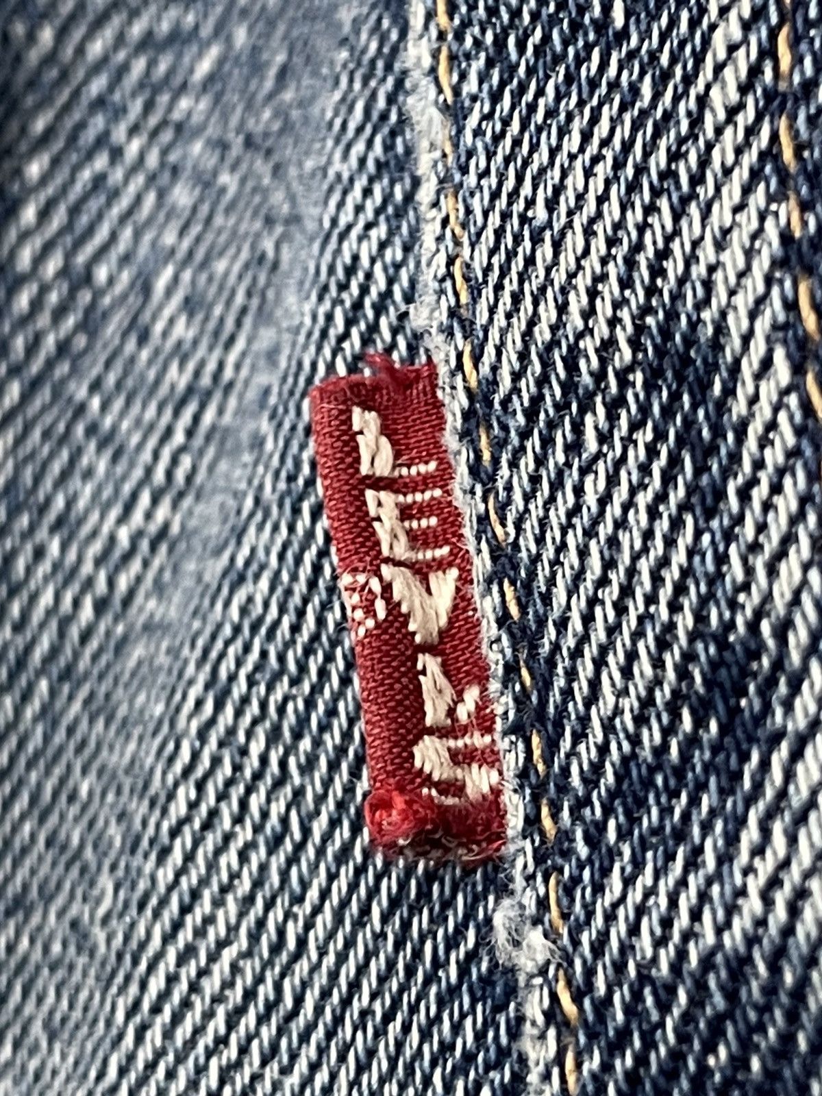 Levis 505 Talon Big E Redline Selvedge Repro Distressed