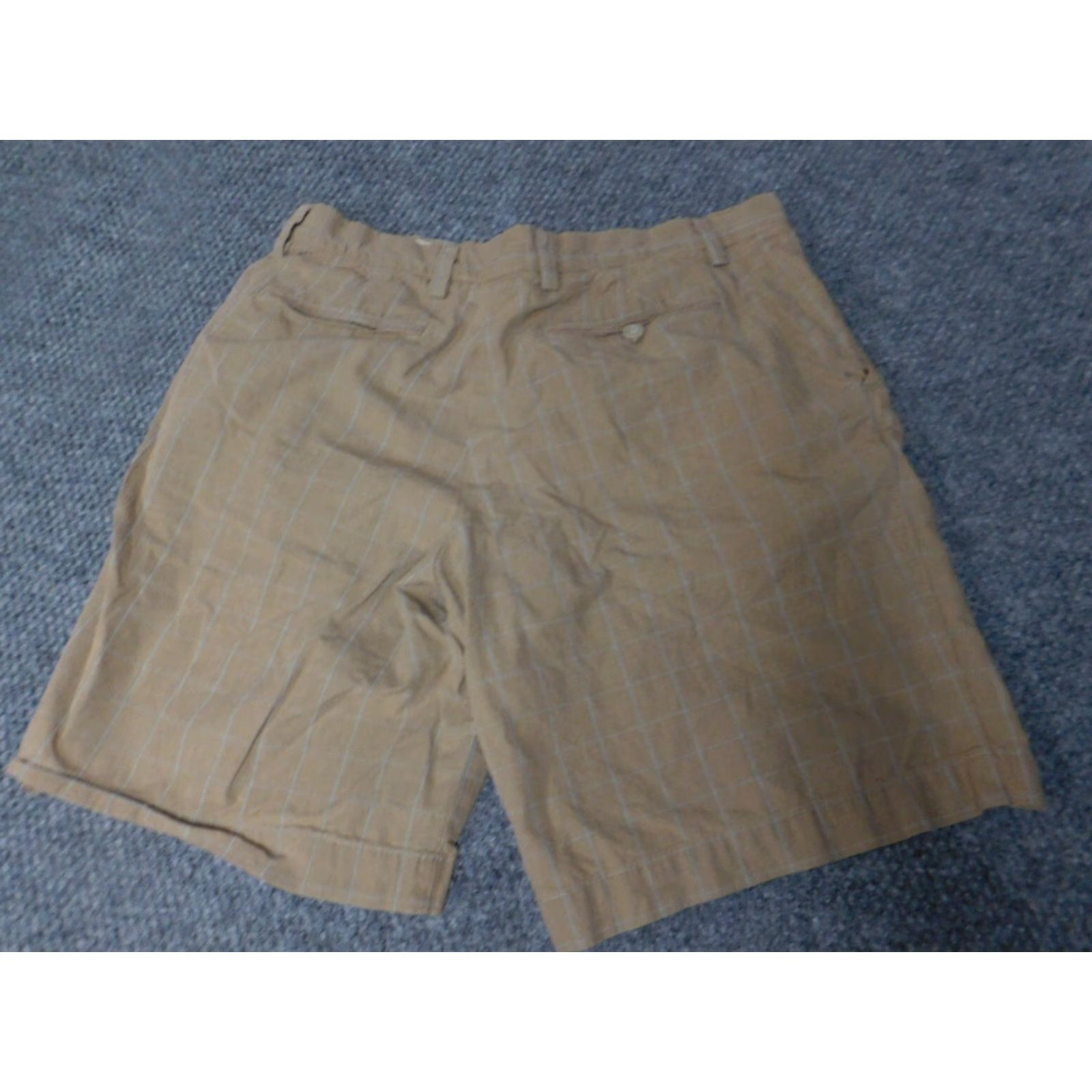 Banana Republic Banana Republic Mens Shorts 32 Beige Plaid Chino Flat Front Knit Cotton Regular Waist 32 Casual Mens Size US 32 / EU 48 - 6 Thumbnail