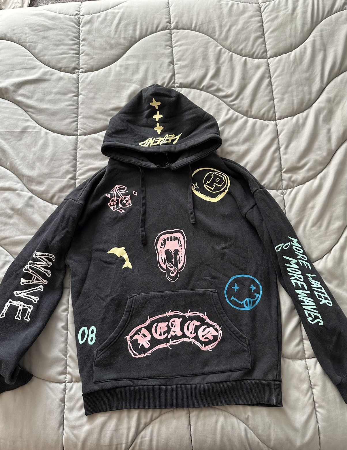 Pink dolphin waves hoodie best sale