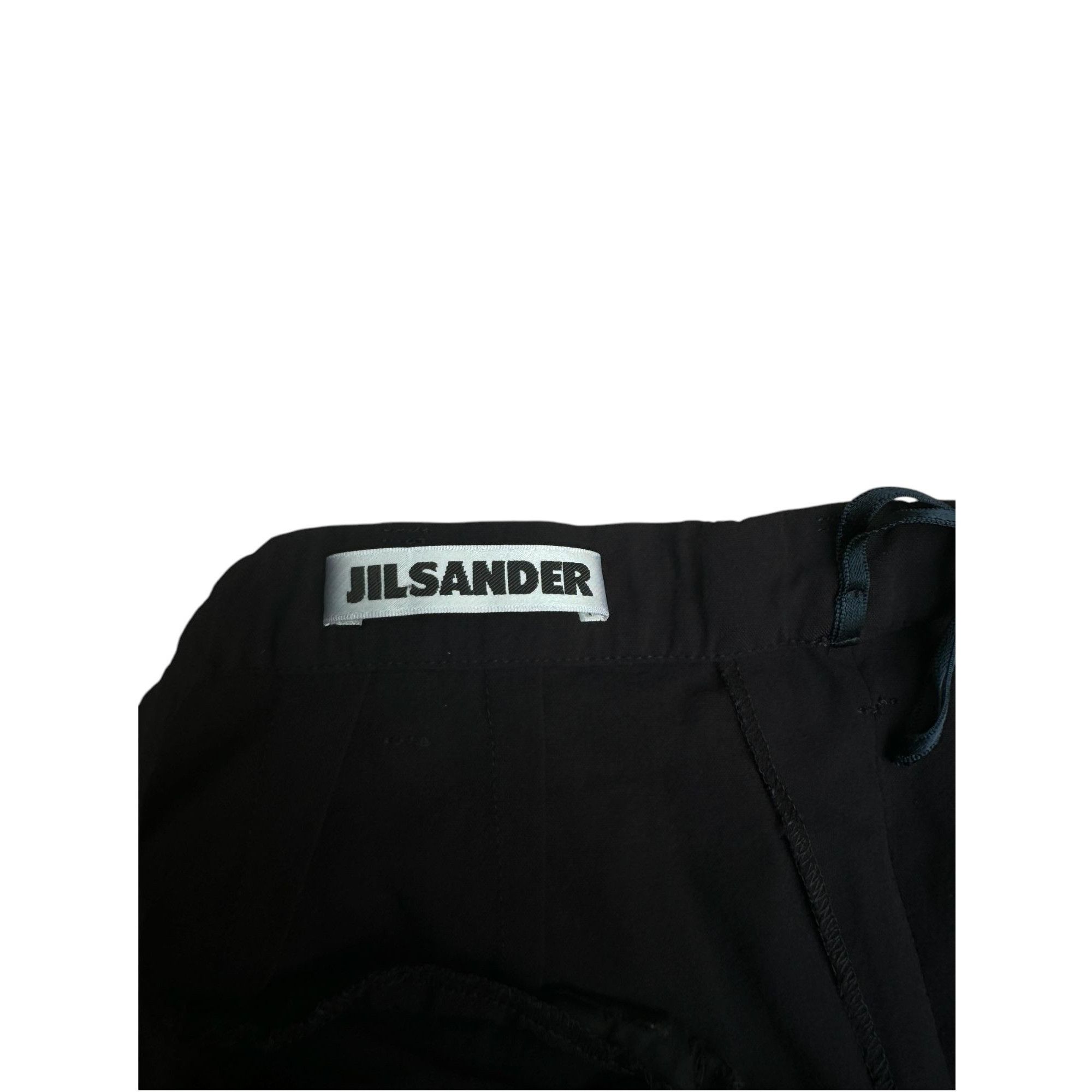 Jil Sander Black Wool High Waist Wide Pants Size 26" / US 2 / IT 38 - 4 Thumbnail