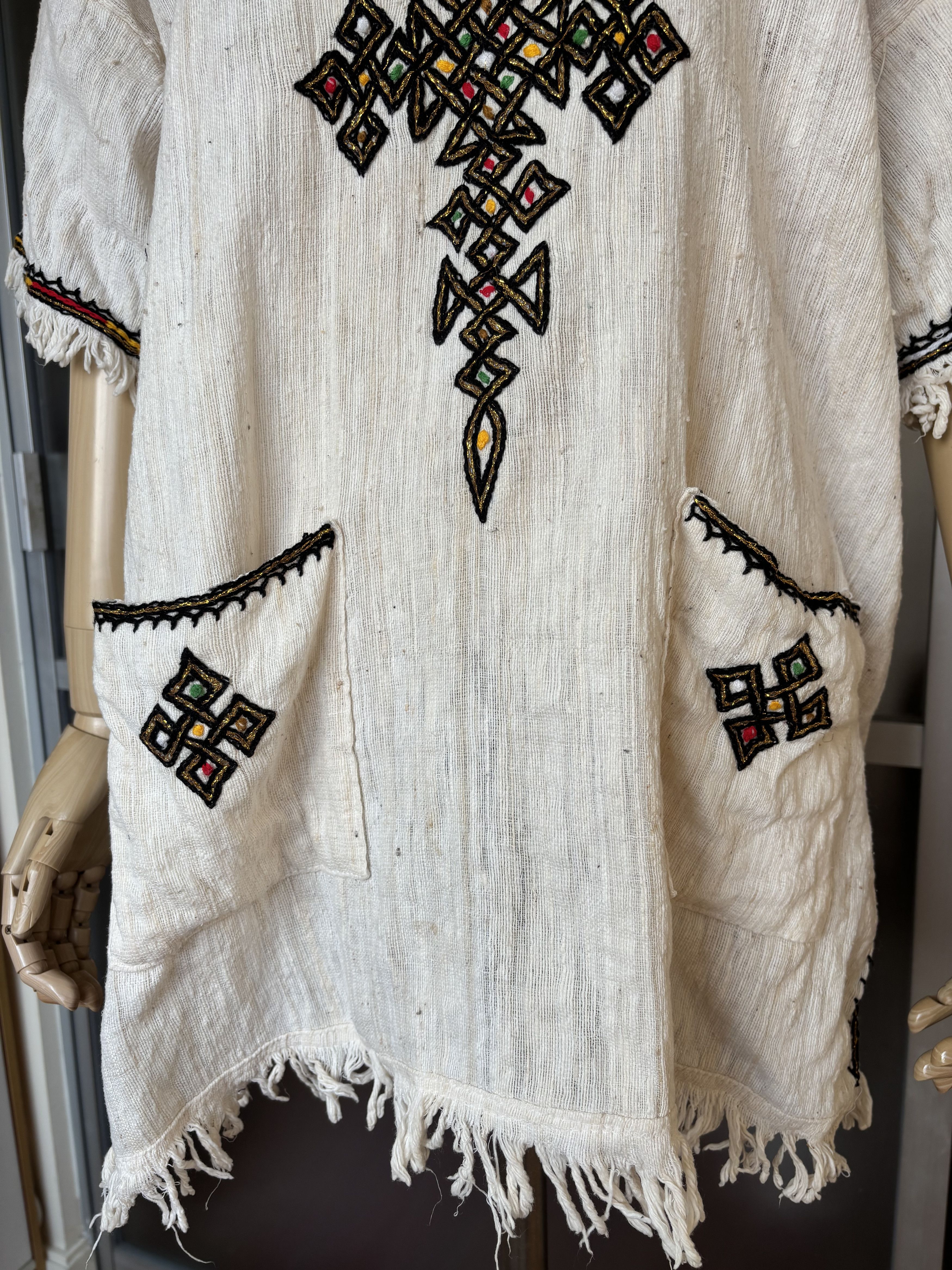 Handmade Handmade African Style Embroidered Cotton Shirt Size M / US 6-8 / IT 42-44 - 4 Thumbnail