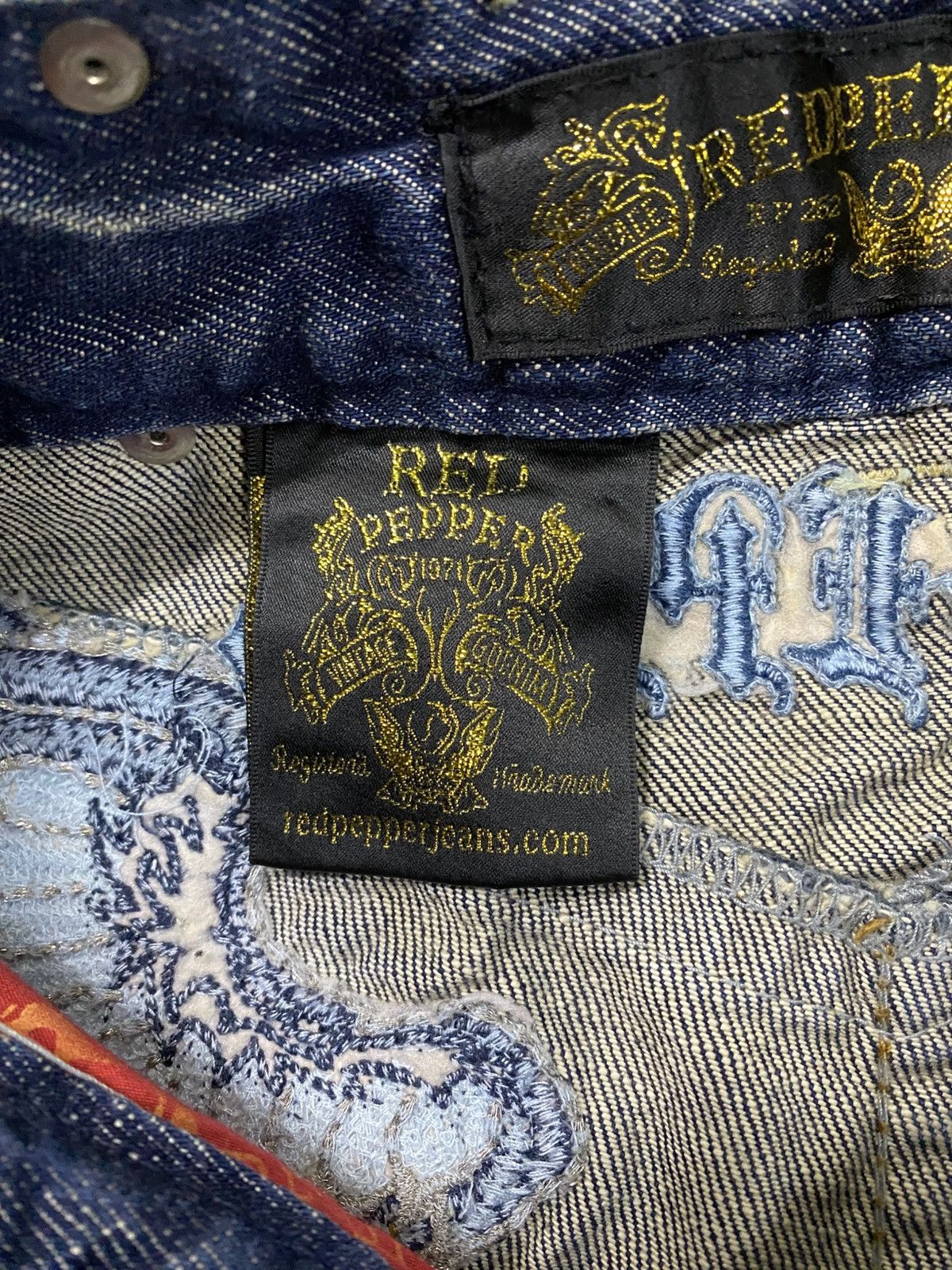 Hysteric Glamour × If Only Was True × Le Grande Bleu (L.G.B.) Flare Jeasn Red Pepper Wing Zip up Pocket Jeans @248 Size US 27 - 5 Thumbnail