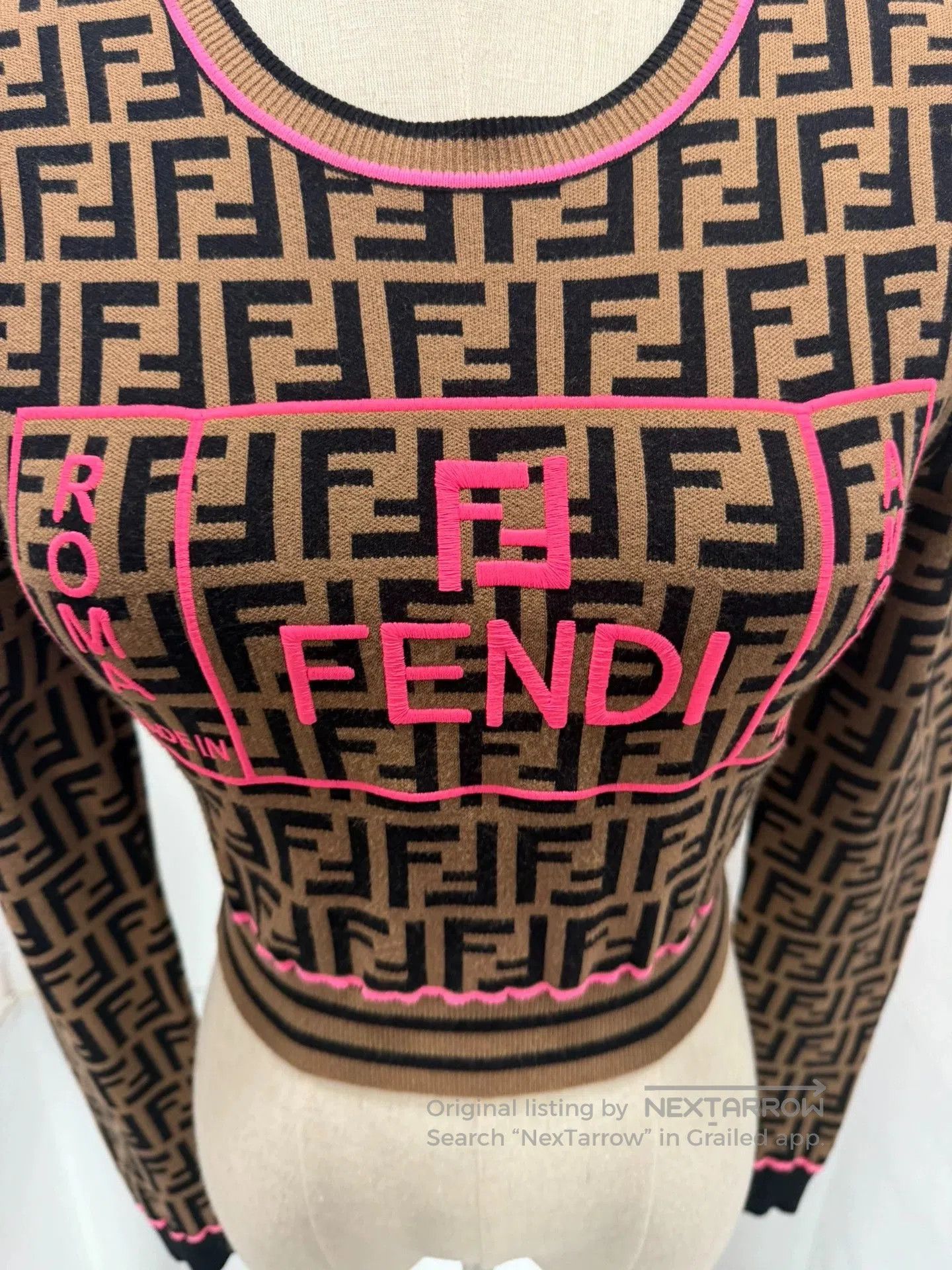 Fendi fendi logo embroidered long sleeve knit top. Size US S / EU 44-46 / 1 - 3 Thumbnail