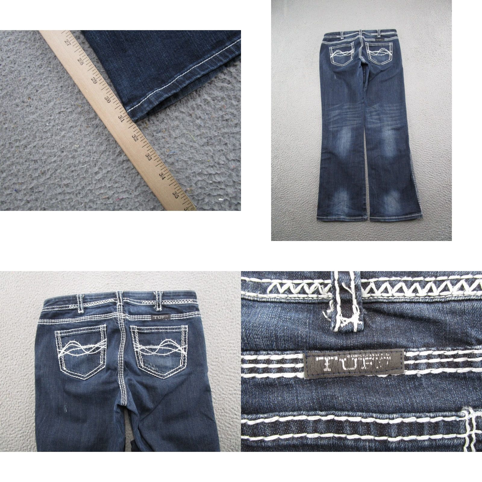 CO Cowgirl Tuff Co Women's Jeans 32x31 Bootcut Indigo DYDFMJ Button Zip 5-Pocket Embroidered Jeans Womens Size 24" / US 00 / IT 34 - 9 Thumbnail