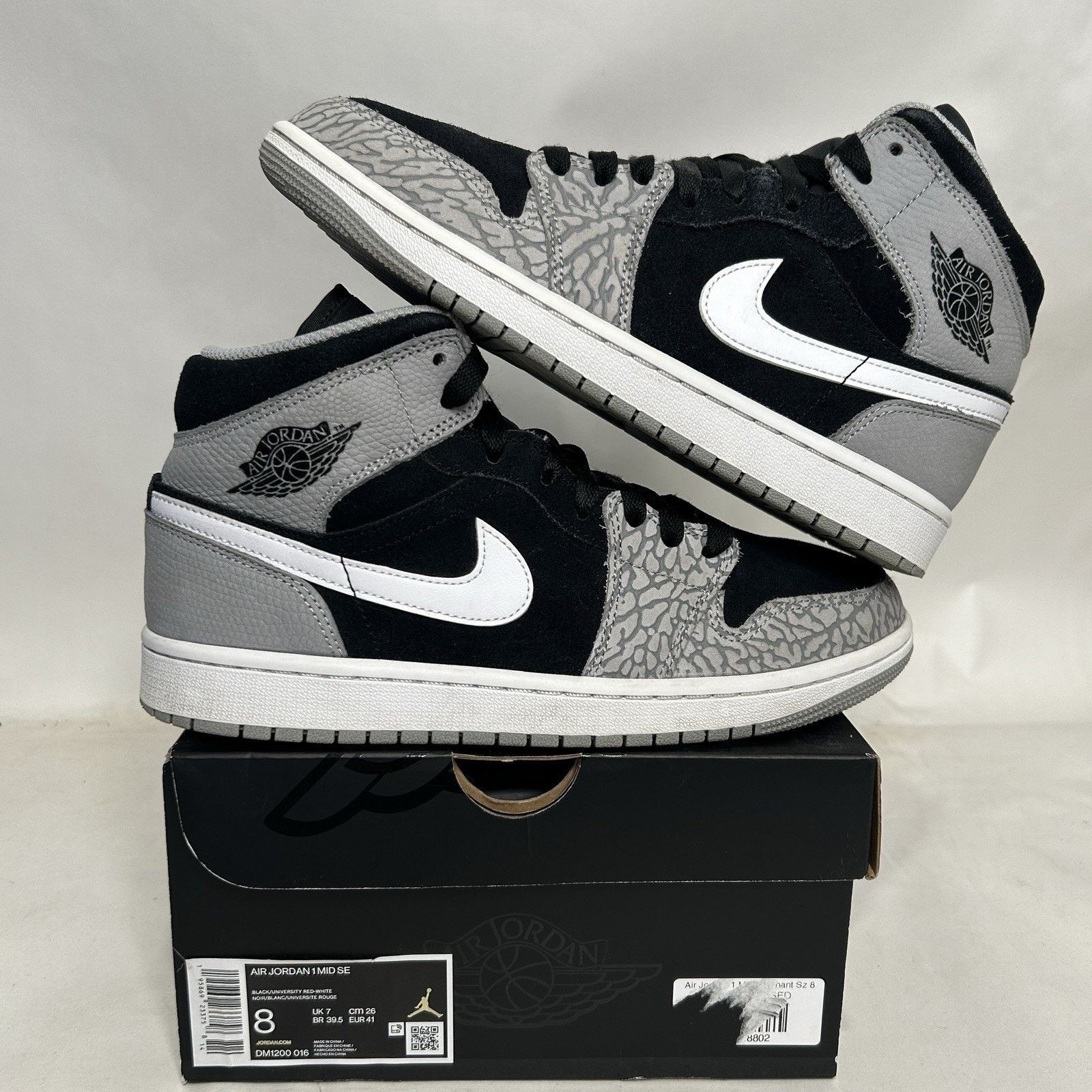 Jordan Brand Nike Air Jordan 1 Mid Retro SE “Elephant Toe/Cement Grey” Size US 8 / EU 41 - 1 Thumbnail