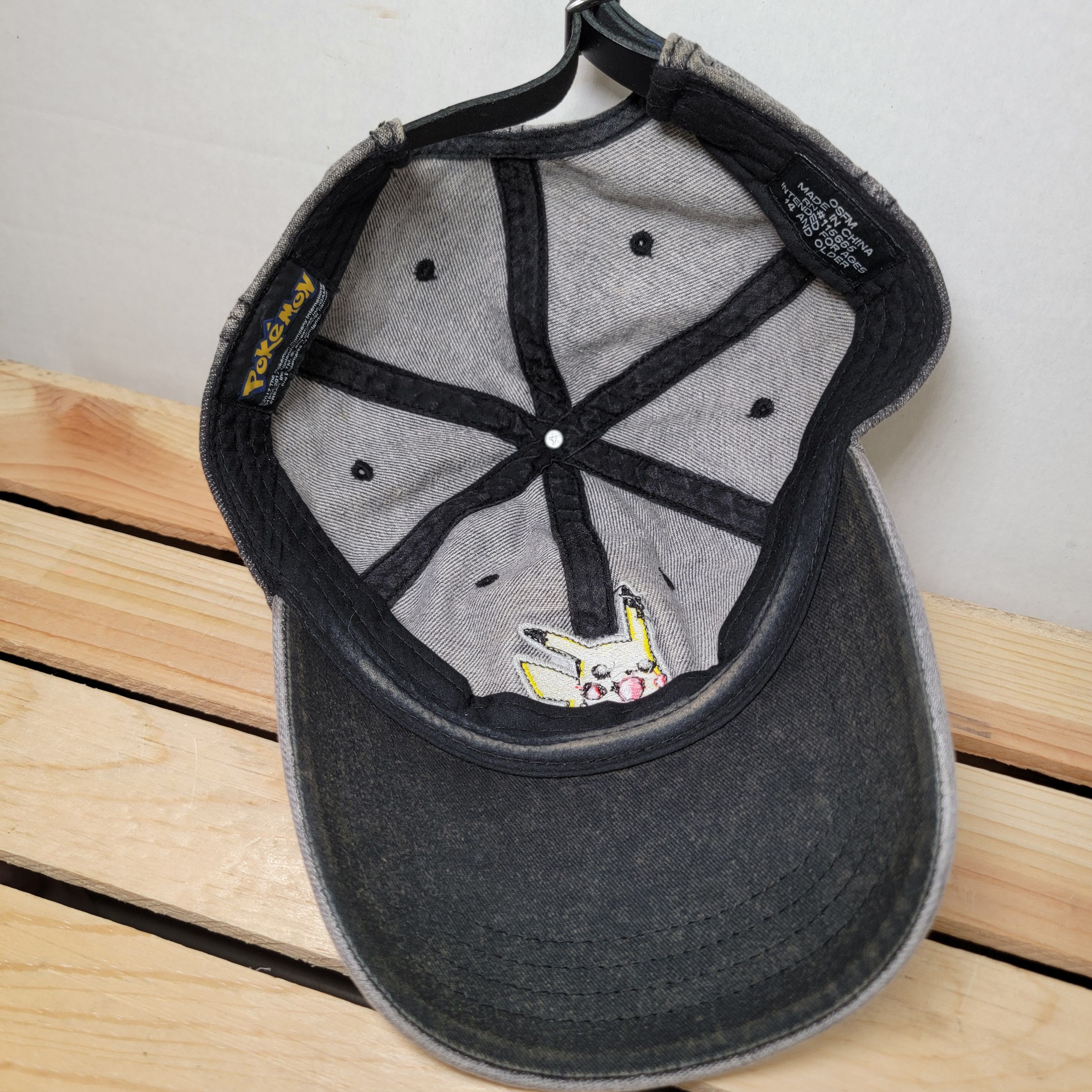 Pokemon Pokemon Grey Demin Adjustable Pikachu Ball Cap - OSFM Size ONE SIZE - 7 Thumbnail