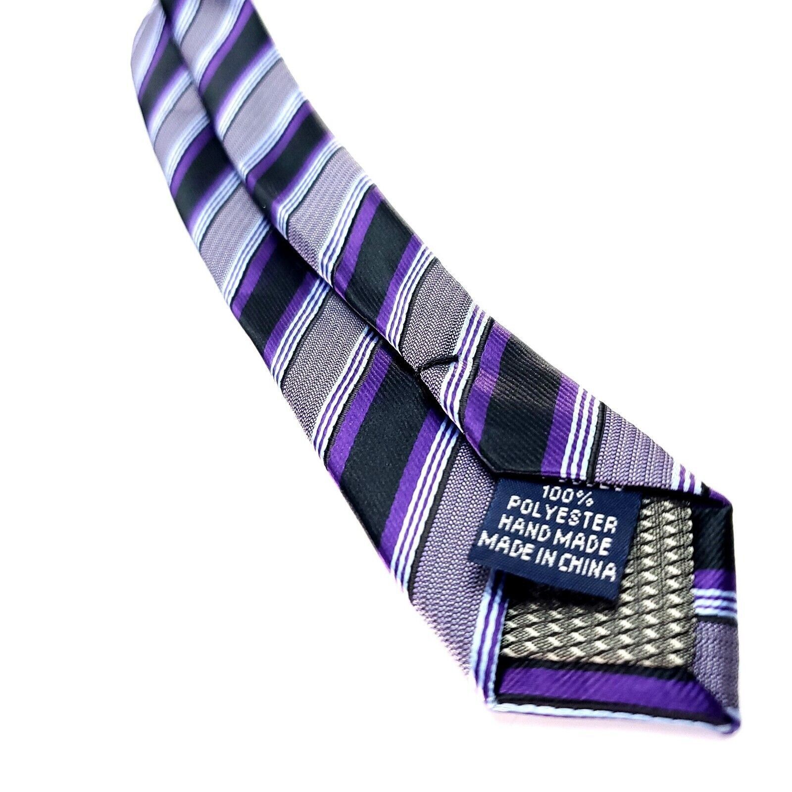 Croft & Barrow Croft & Barrow Purple Silk Tie Woven Skinny Regimental Size ONE SIZE - 5 Thumbnail