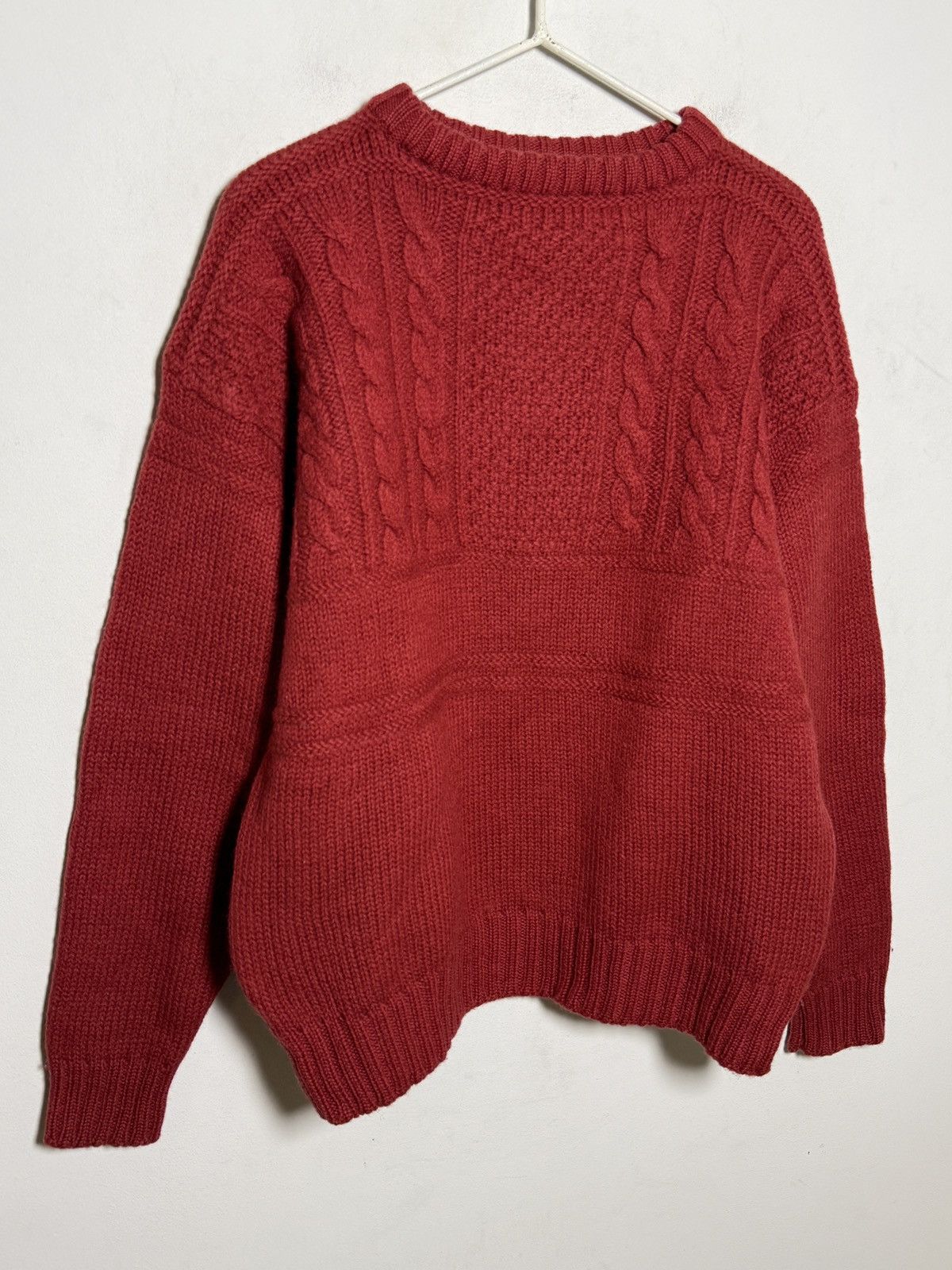 Giorgio Armani Armani 80s Chunky red cable-knit sweater Size US M / EU 48-50 / 2 - 5 Thumbnail