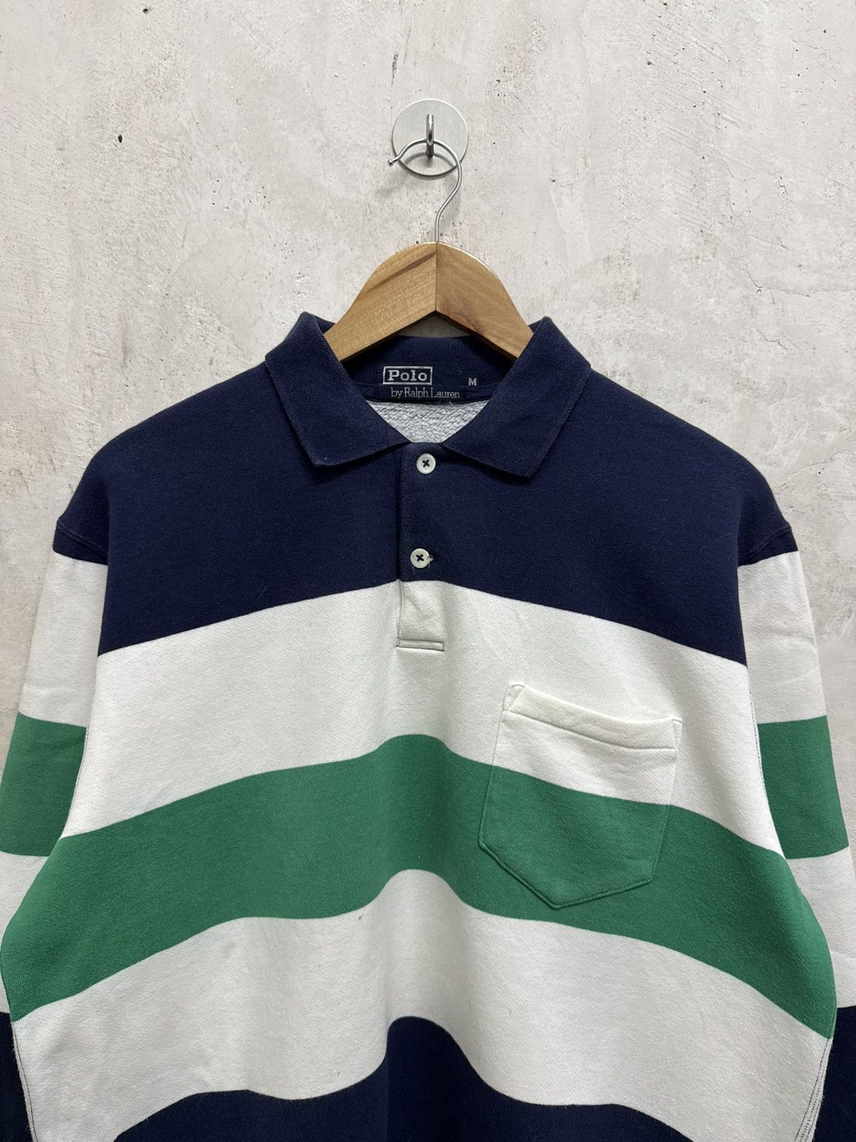 Polo Ralph Lauren Vintage Polo Ralph Lauren Stripe Collar Sweatshirt Size US M / EU 48-50 / 2 - 2 Thumbnail