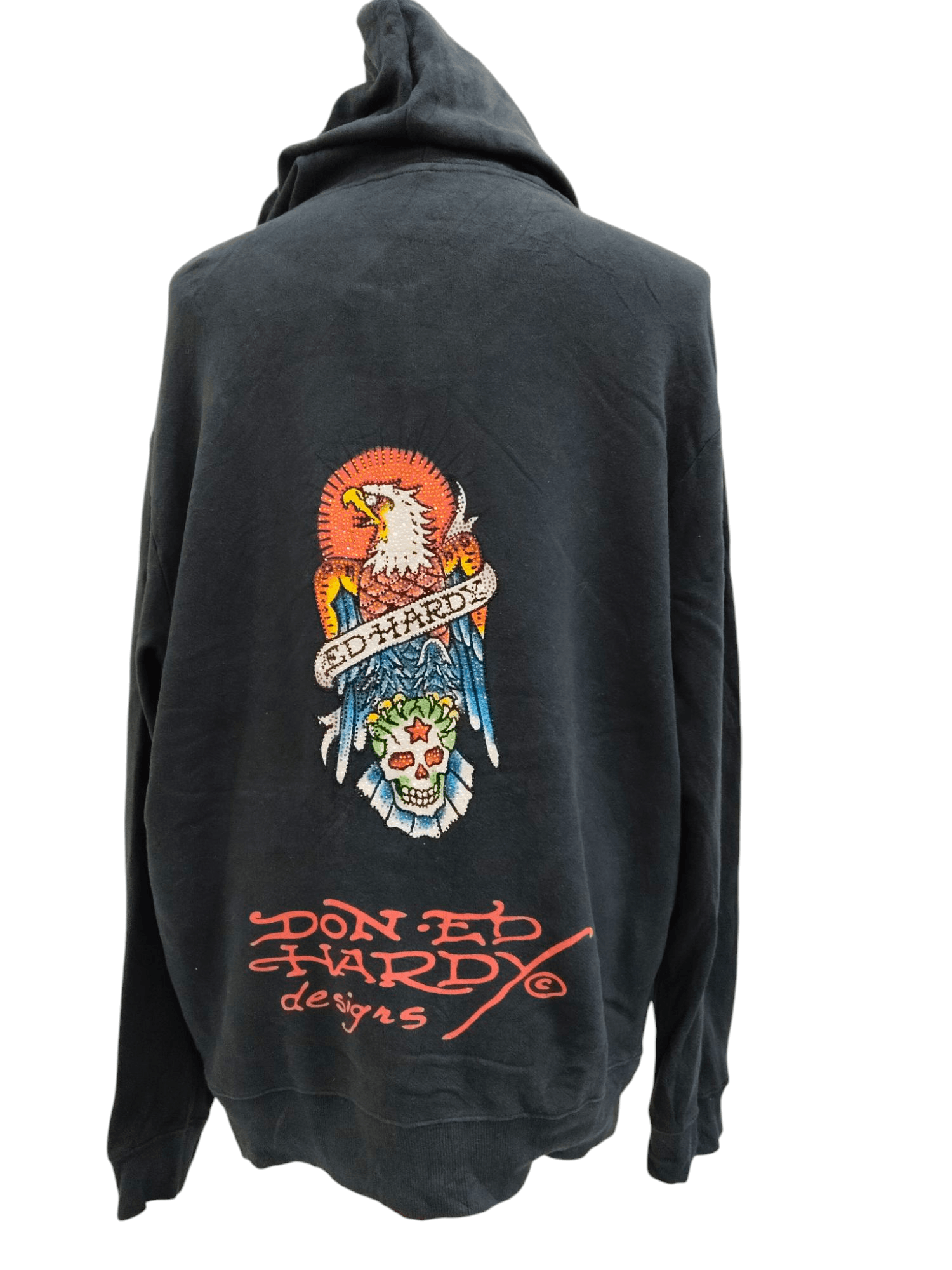 Ed Hardy × Japanese Brand Vintage Ed Hardy Spell Out Logo Zipper Hoodie Sweater Size US XXL / EU 58 / 5 - 3 Thumbnail