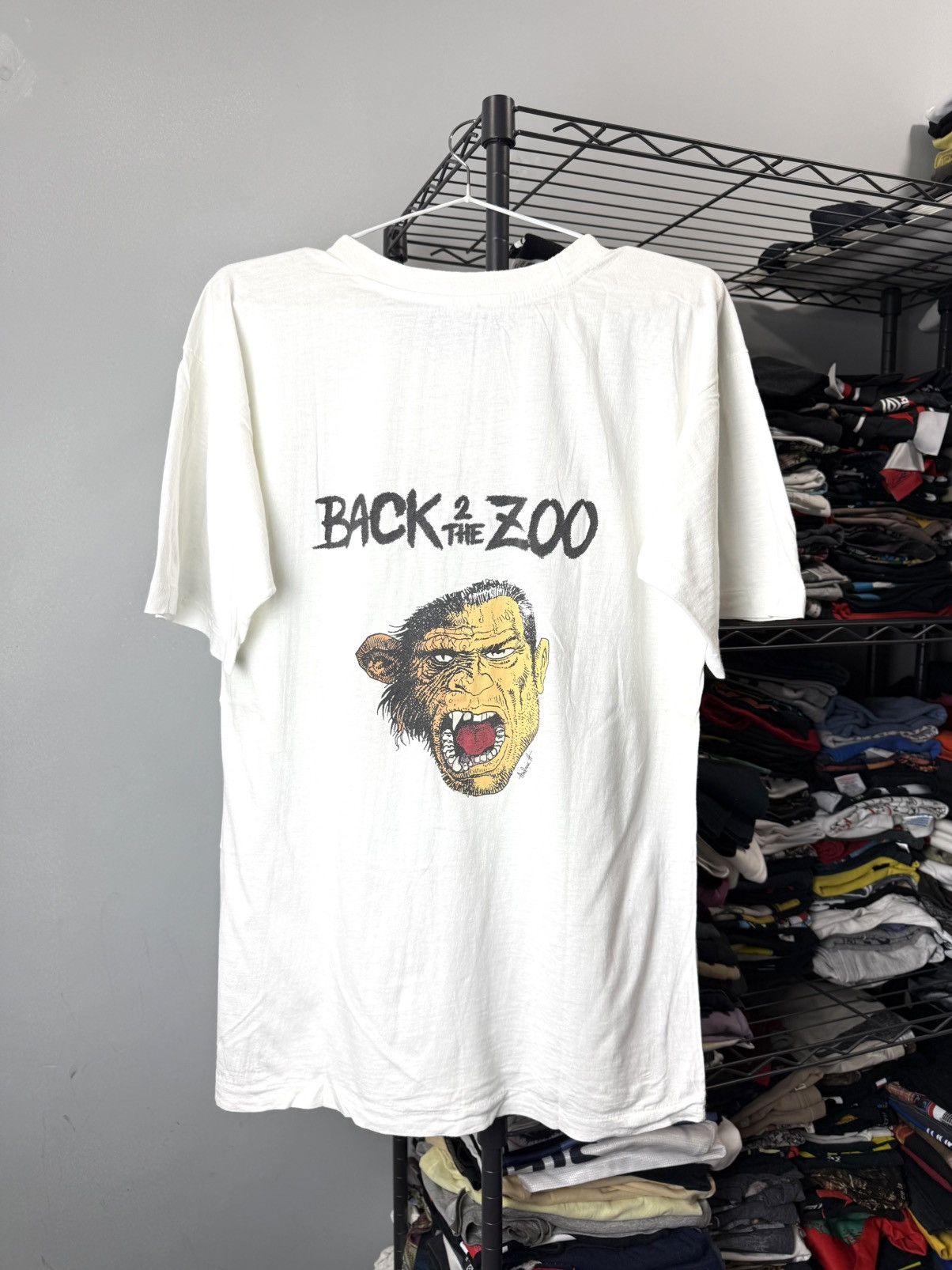 Rap Tees Back To The Zoo Monkey 1990’s Humor Vintage T Shirt Size US M / EU 48-50 / 2 - 2 Thumbnail