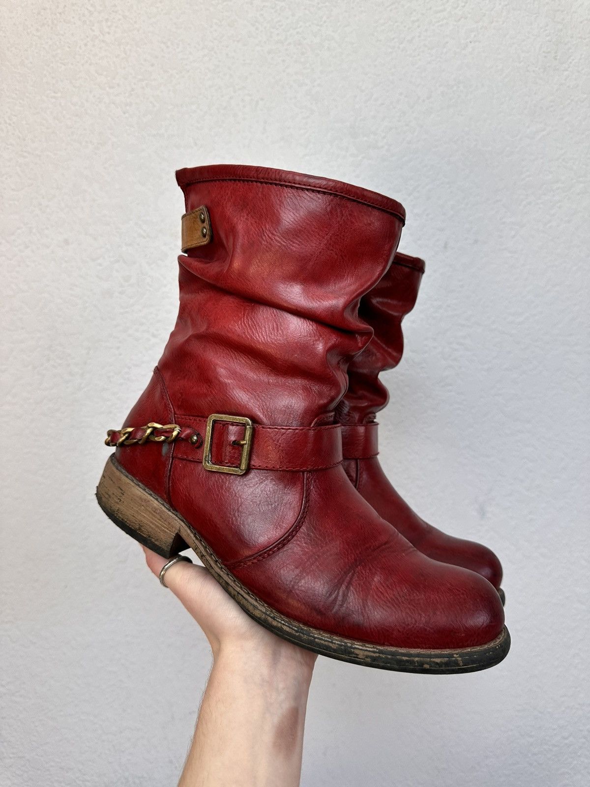 If Six Was Nine Vintage Real Leather Boots Hight As 98 Guidi Style Rick 424 Size US 9 / IT 39 - 2 Thumbnail