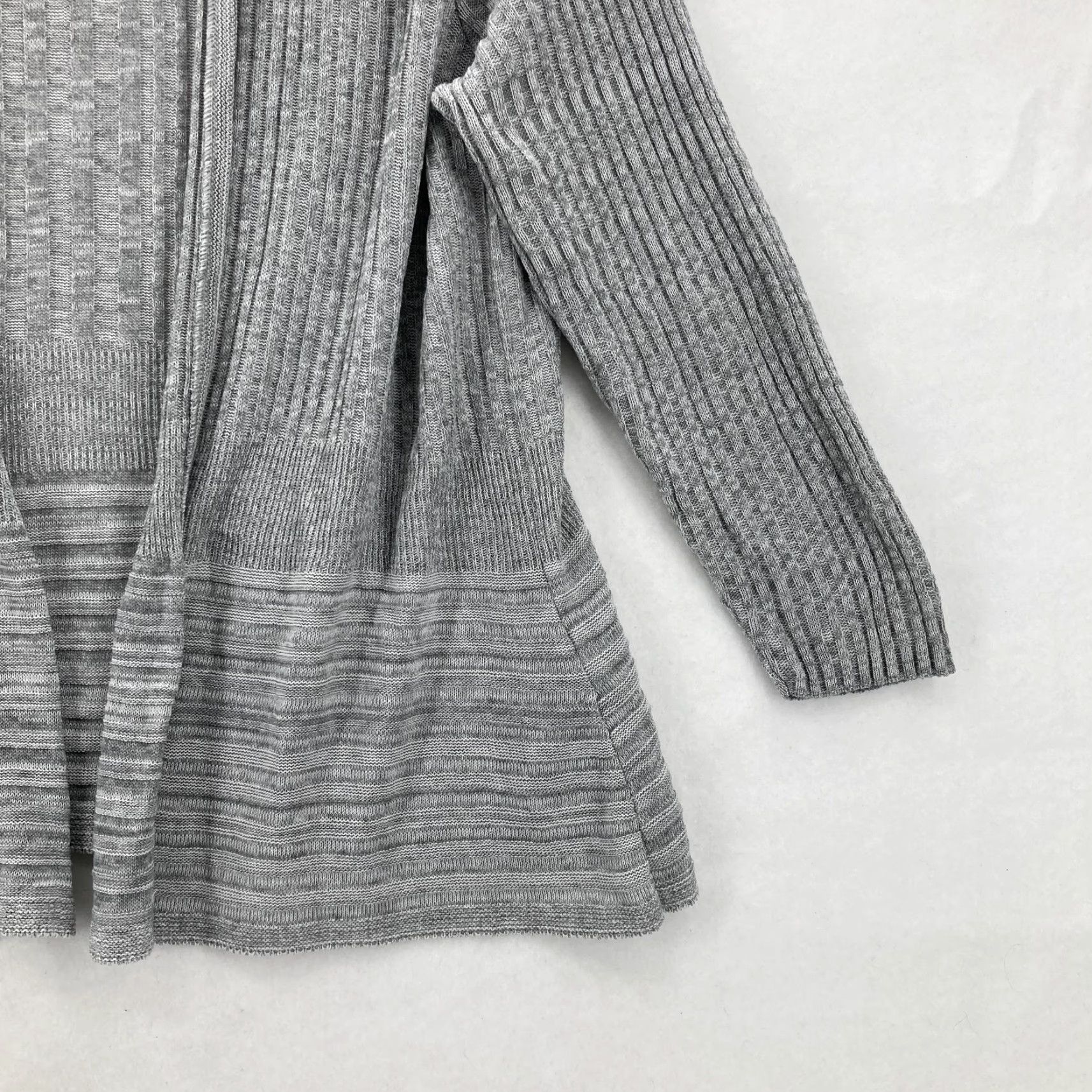 Apt. 9 Apt. 9 Sweater Womens XL Gray Open Front Cardigan Ribbed Knit Casual Preppy NWT Size XL / US 12-14 / IT 48-50 - 3 Thumbnail