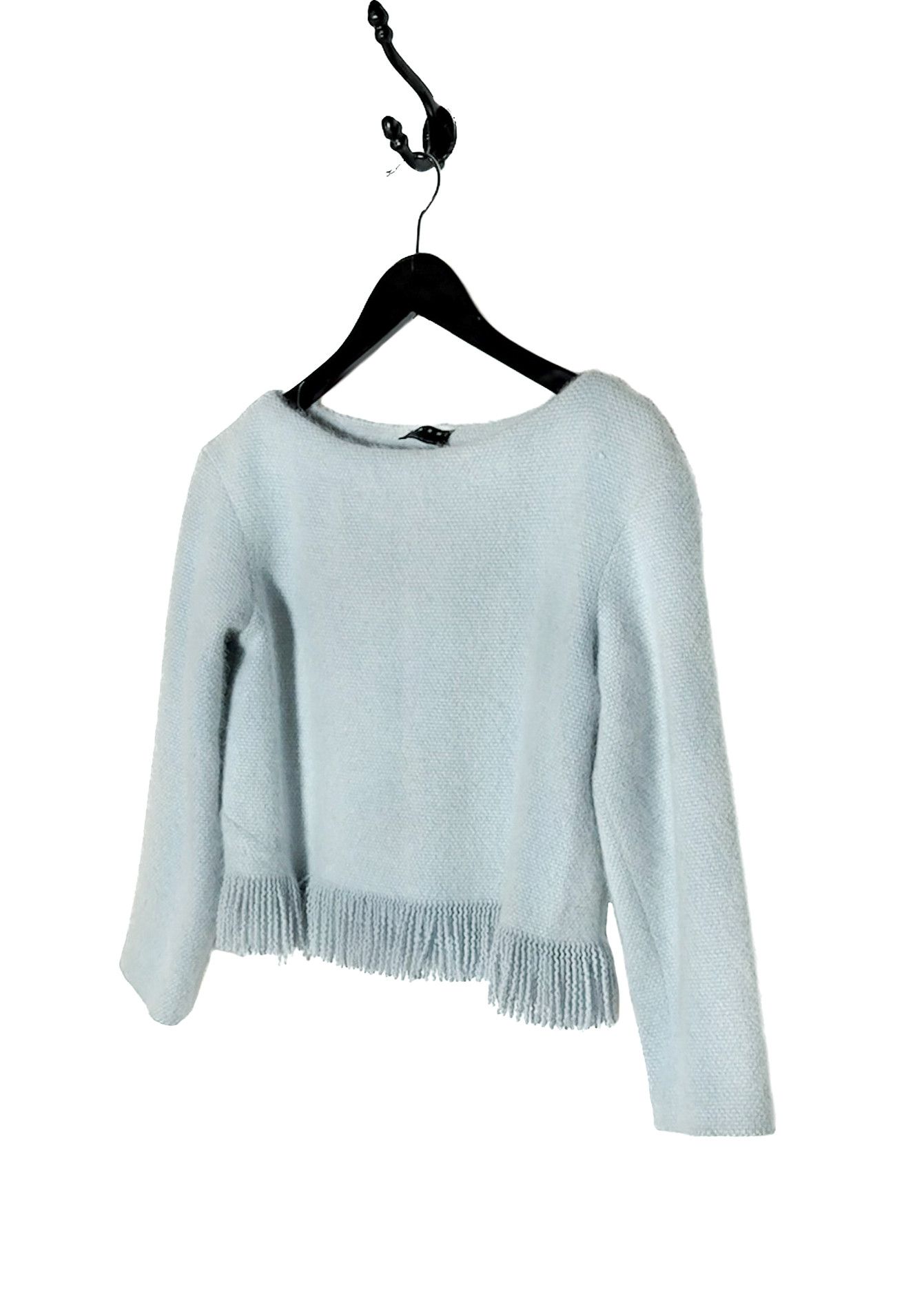Marni Marni Baby Blue Cashmere Sablehair Fringed Cropped Sweater Size M / US 6-8 / IT 42-44 - 2 Thumbnail