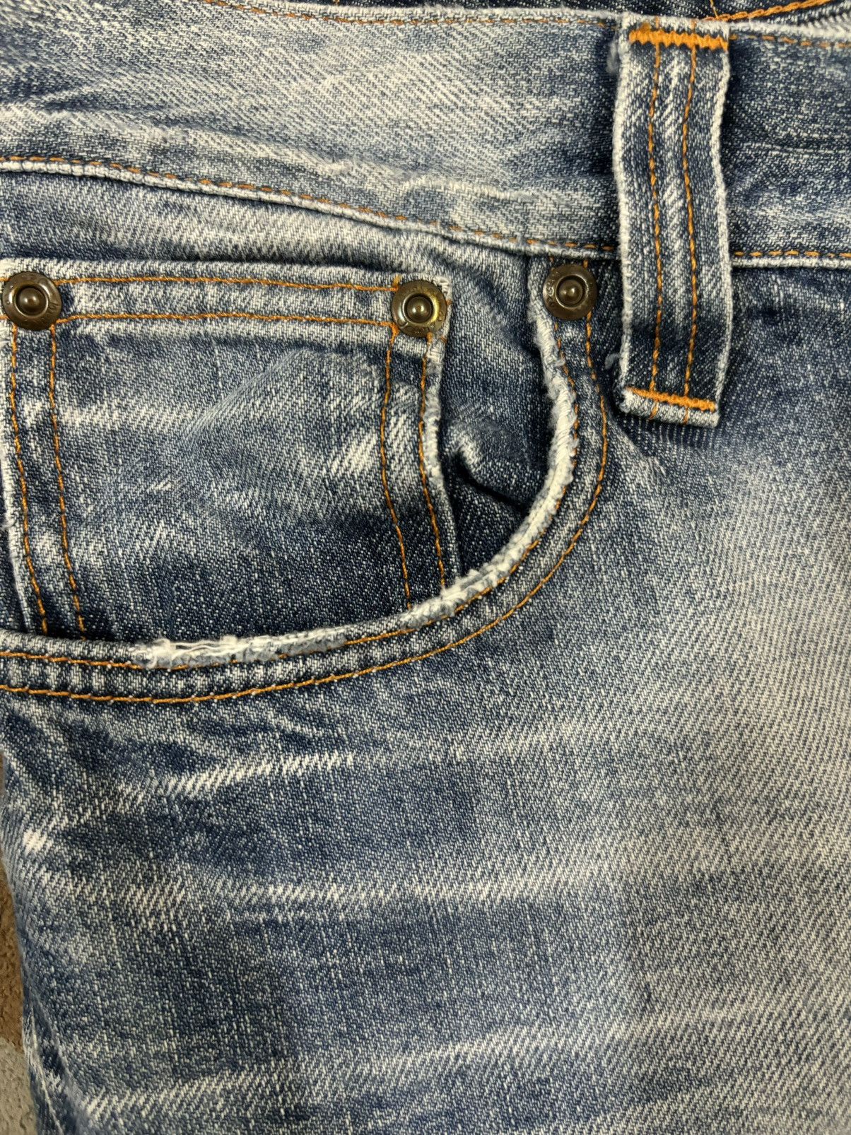 Nudie Jeans Vintage Nudie Whiskers Blue Washed Distressed Grunge Jeans Size US 29 - 5 Thumbnail
