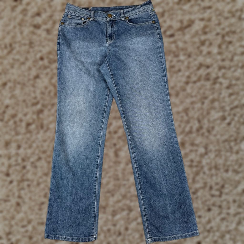 Vintage Style&co Jeans Womens 10 Denim Blue Bootcut 31x31 Regular 5-Pocket Stretch Embroidered Logo Mid Rise Cotton Classic Size 32" / US 10 / IT 46 - 1 Thumbnail