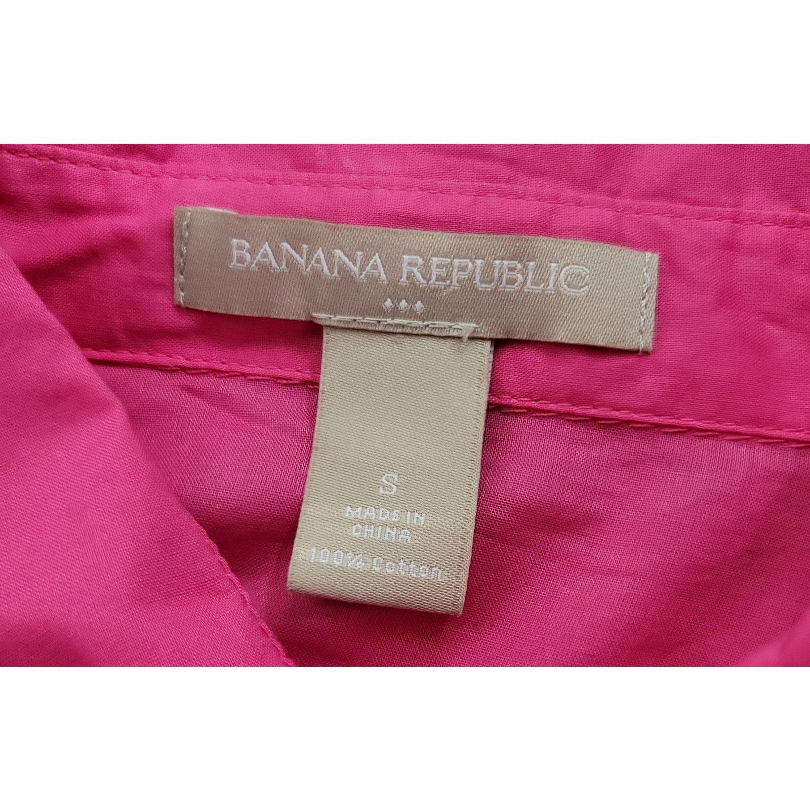 Banana Republic Banana Republic Hot Pink Button Up Top Small Roll Tab Sleeve Size S / US 4 / IT 40 - 4 Thumbnail