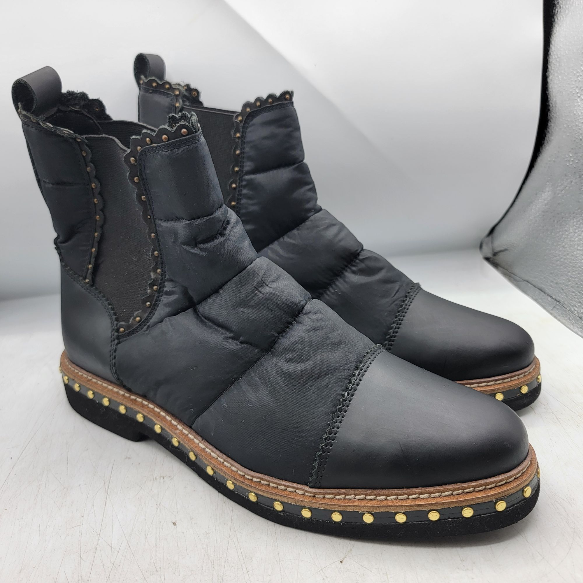 image of Free People Atlas Puffer Womens 11 Black Chelsea Boots Casua