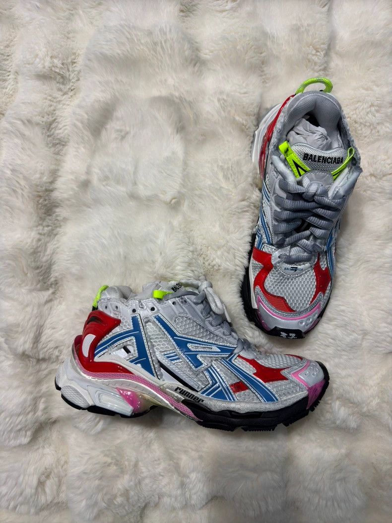 Balenciaga Balenciaga Red and Blue Runner Sneakers Size US 6.5 / IT 36.5 - 1 Thumbnail