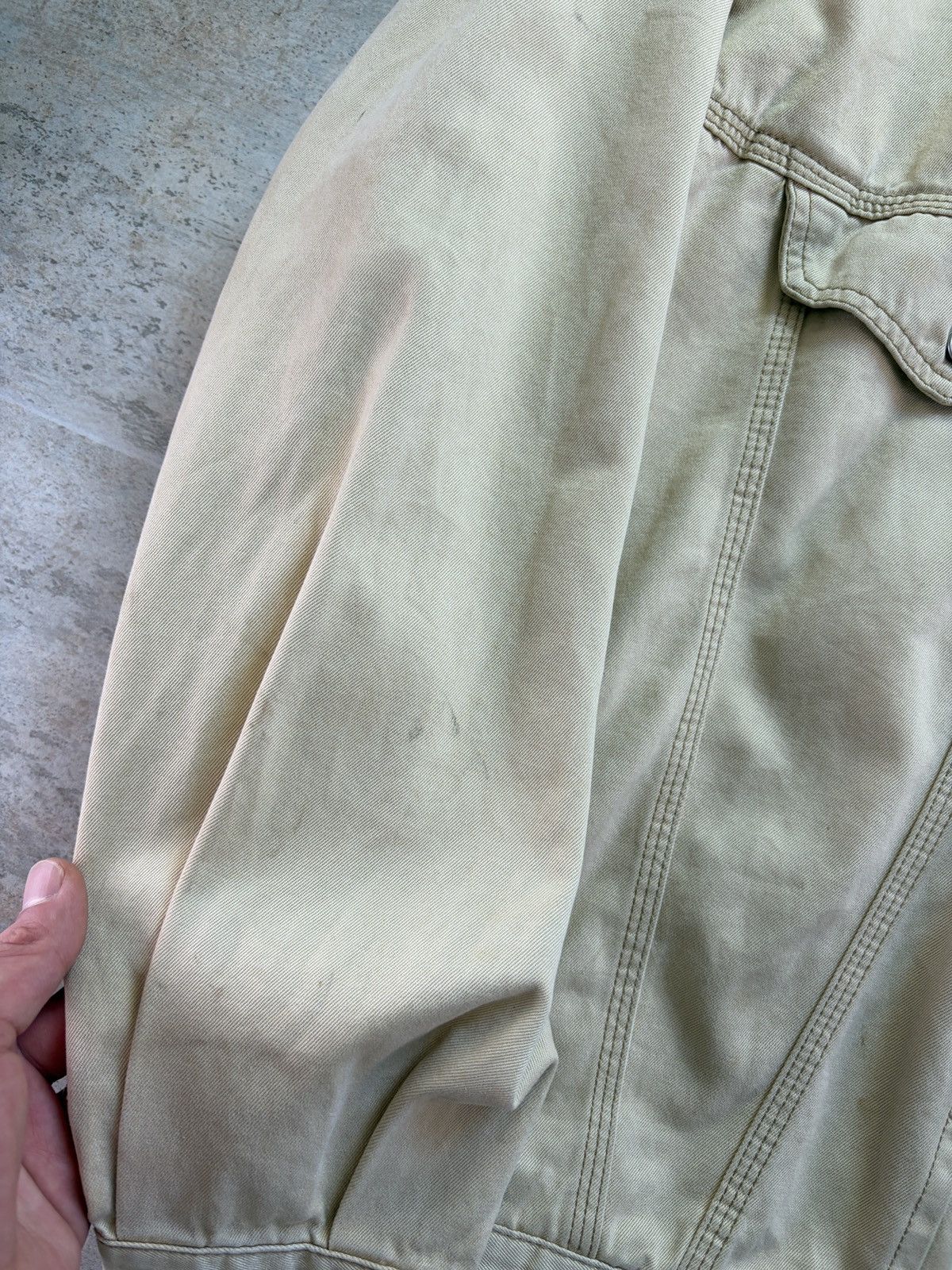 Diesel Diesel Leather Denim Jacket / Workwear Blouson Beige XL Size US XL / EU 56 / 4 - 5 Thumbnail