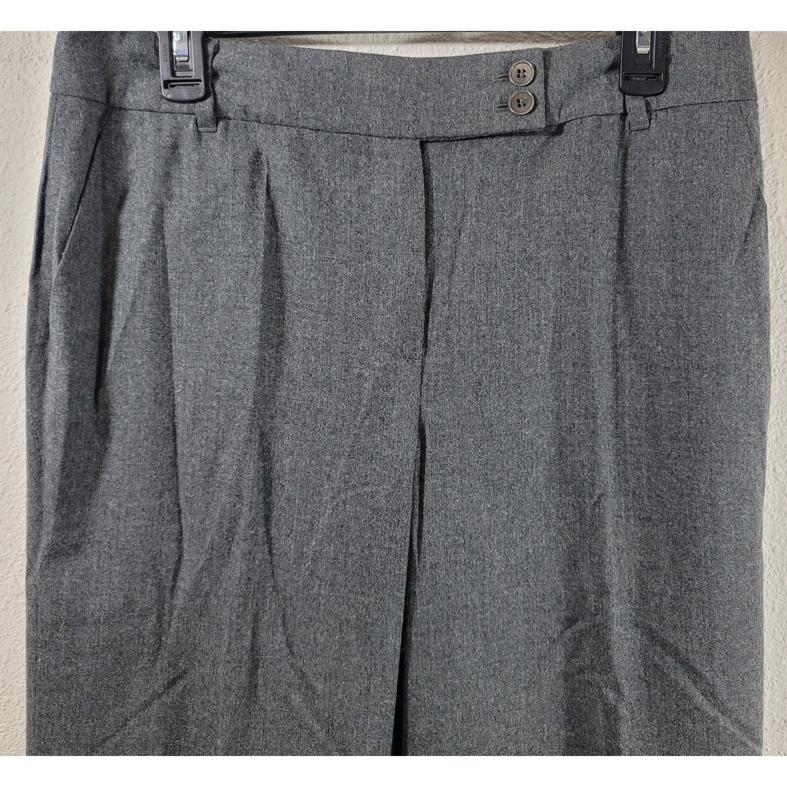 Other Talbots Gray Flat Front Dress Pant Medium Lined Straight Leg Size 34" / US 12 / IT 48 - 6 Thumbnail