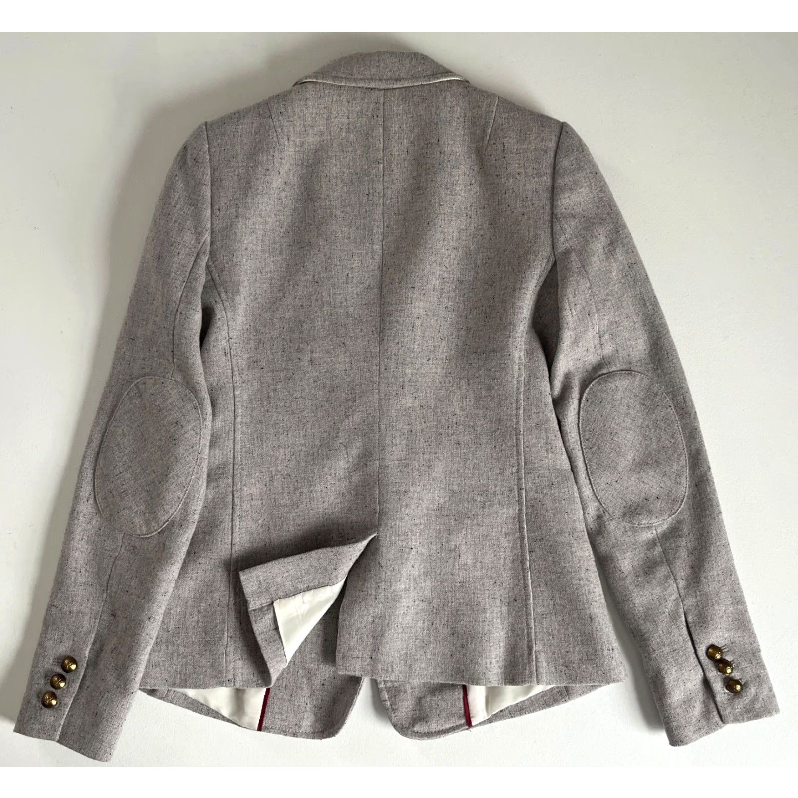 Banana Republic VINTAGE Banana Republic Blazer Jacket Women’s Wool Blend Sz 4 Gray Elbow Patches 2000s Hacking Size S / US 4 / IT 40 - 5 Thumbnail