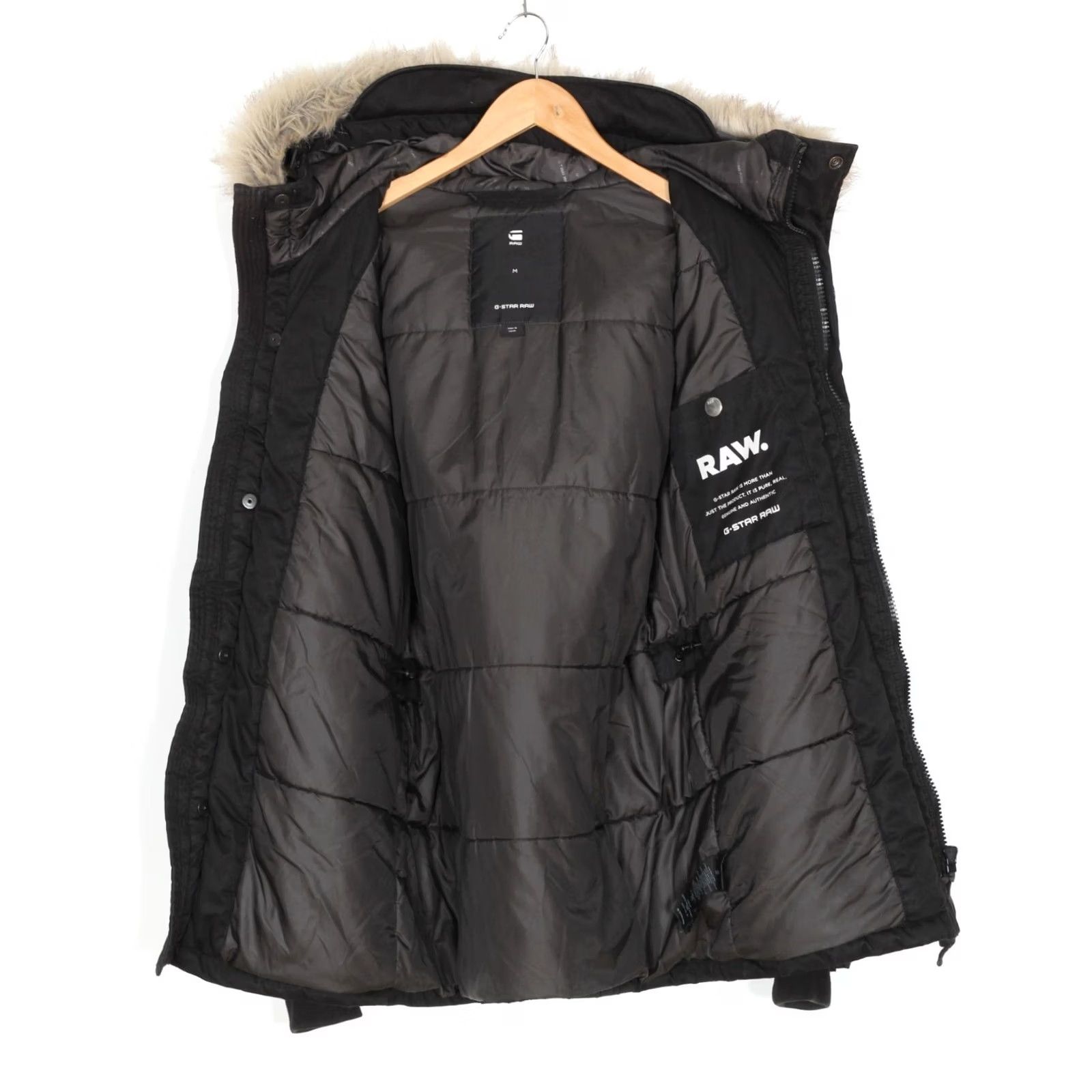 G-Star G-STAR Whistler Twill Fur Hdd Short Parka Jacket Men M Hooded MJ3718 Black Size US 31 - 5 Thumbnail