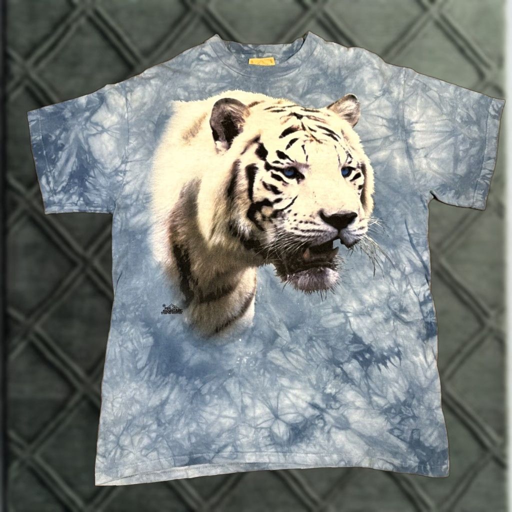 The Mountain VINTAGE The Mountain T-Shirt Large White Tie Dye Tiger Animal Nature 1998 Mens White Size US L / EU 52-54 / 3 - 1 Thumbnail