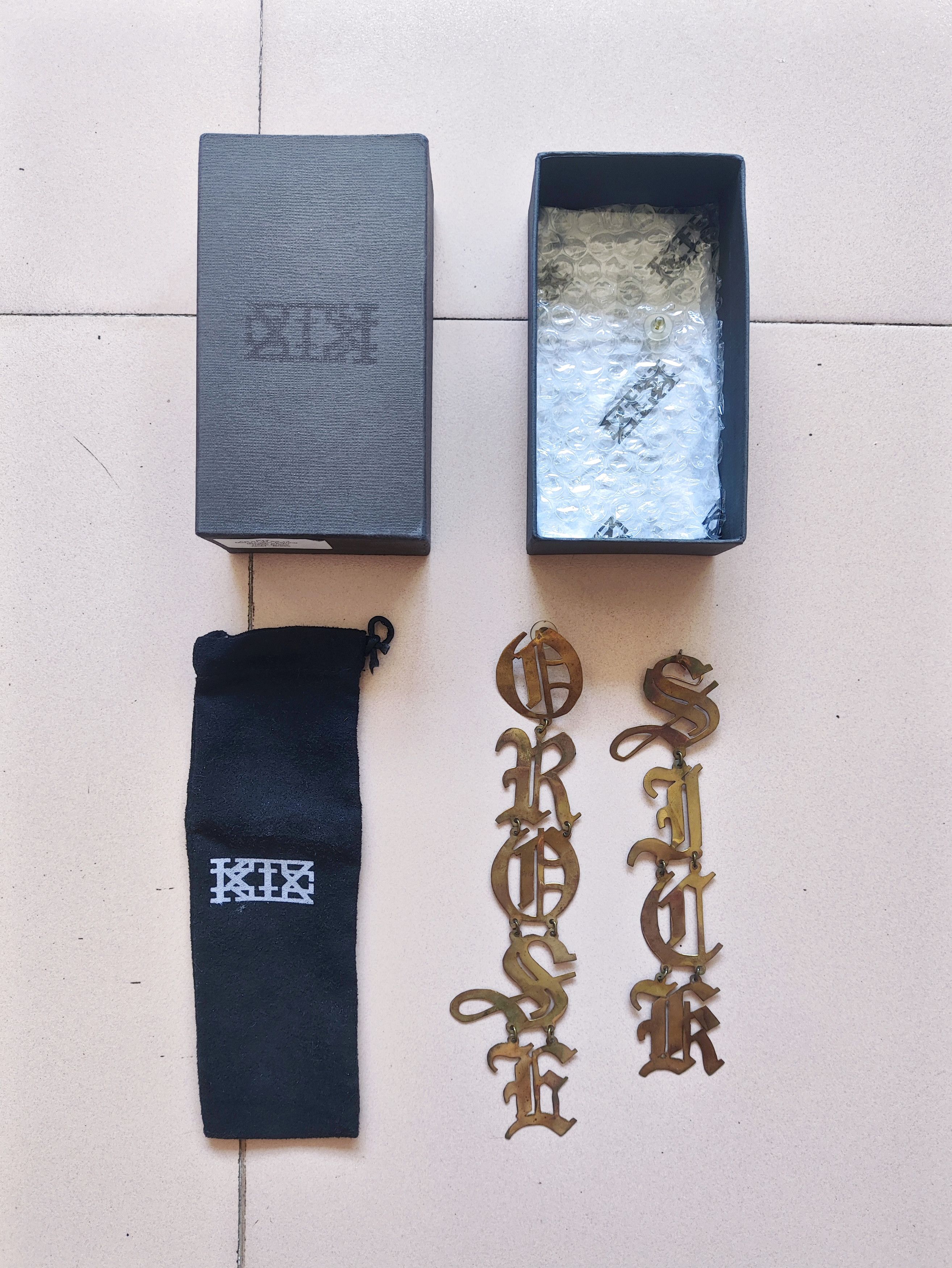 KTZ SS13 Sample Gothic "Rose Sick" Brass Earing Size ONE SIZE - 1 Thumbnail