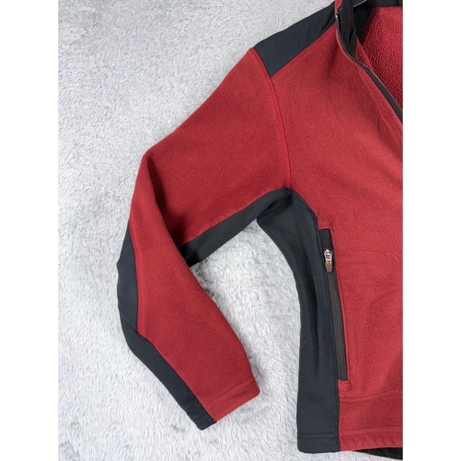 Vintage REI Jacket Women Medium Red Black Full Zip Polyester Fleece Mock Neck Casual Travel Workwear Size M / US 6-8 / IT 42-44 - 3 Thumbnail