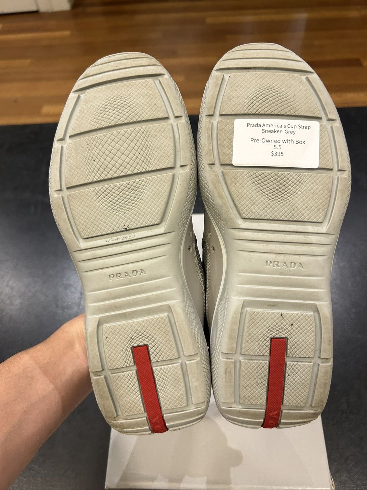 Prada Prada Americas Cup Strap Sneaker - Grey Size US 5.5 / EU 38 - 5 Thumbnail