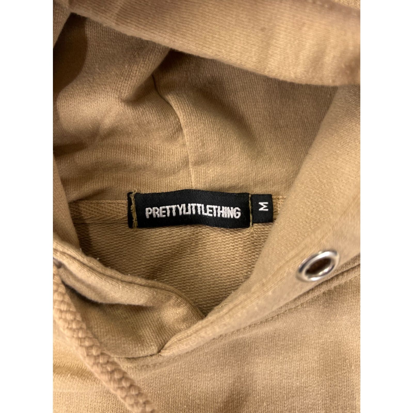 PrettyLittleThing VINTAGE PRETTYLITTLETHING Sweater Shirt Womens Medium Beige Hooded Pullover Kangaroo Pocket Size M / US 6-8 / IT 42-44 - 3 Thumbnail
