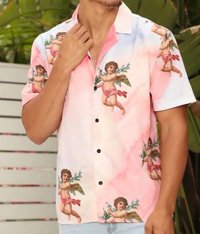 Fashion Nova Fashion Nova Angel Cherub Short Sleeve Pastel Shirt Pink Size US M / EU 48-50 / 2 - 3 Thumbnail