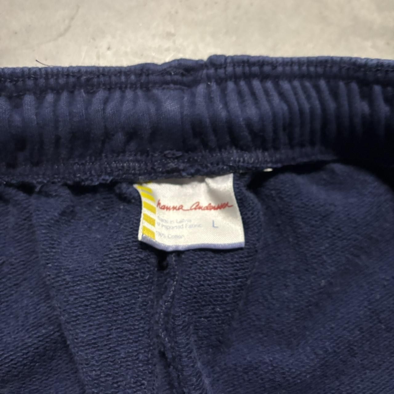 Japanese Brand × Vintage Crazy Vintage Y2K/2000s Navy Blue Essential Sweatpants! Size US 32 / EU 48 - 6 Thumbnail