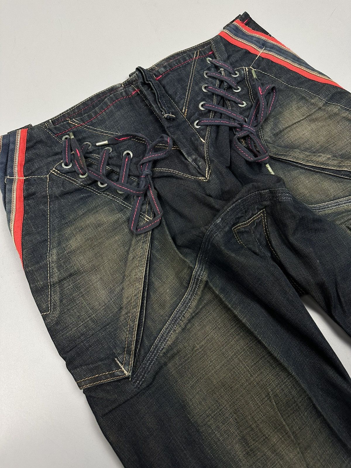 Marithe + Francois Girbaud 🔥Rare🔥Vintage Marithe Francois Girbaud Bondage Flared Denim Size US 31 - 9 Thumbnail