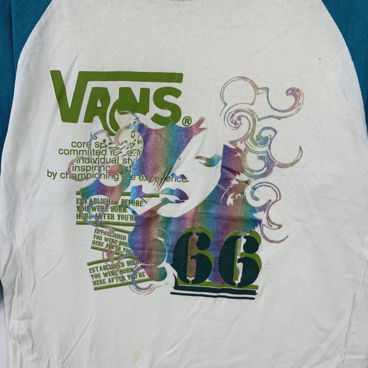 Vans VANS OFF THE WALL 66 Reflective Raglan Top Tee Shirt Top Size M / US 6-8 / IT 42-44 - 3 Thumbnail