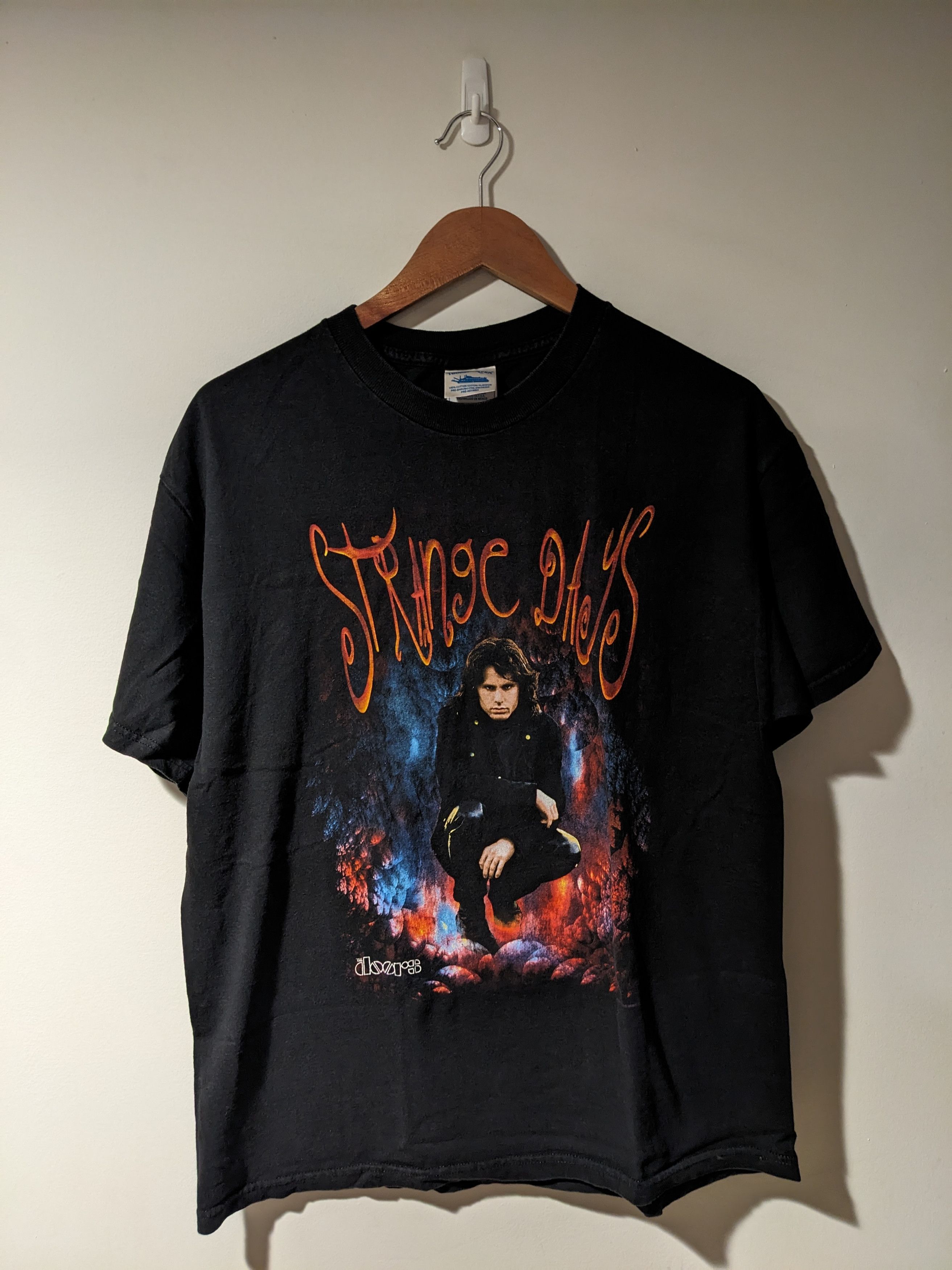 Band Tees × Vintage Vintage 90s Strange Days The Doors Jim Morrison Band T-Shirt Size US L / EU 52-54 / 3 - 1 Thumbnail