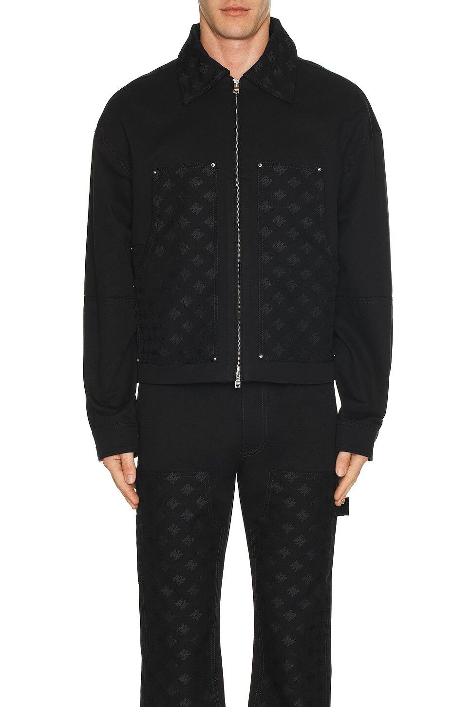 Amiri o1h1sh10525 Ma Jacquard Work Jacket in Black Size US L / EU 52-54 / 3 - 3 Thumbnail