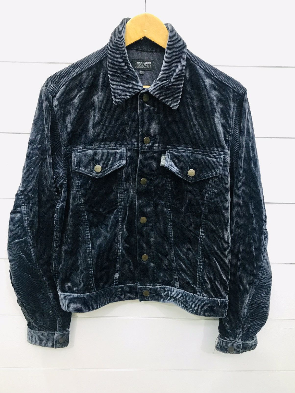 Trussardi × Vintage Vintage Trussardi Corduroy trucker jacket Size US M / EU 48-50 / 2 - 1 Thumbnail