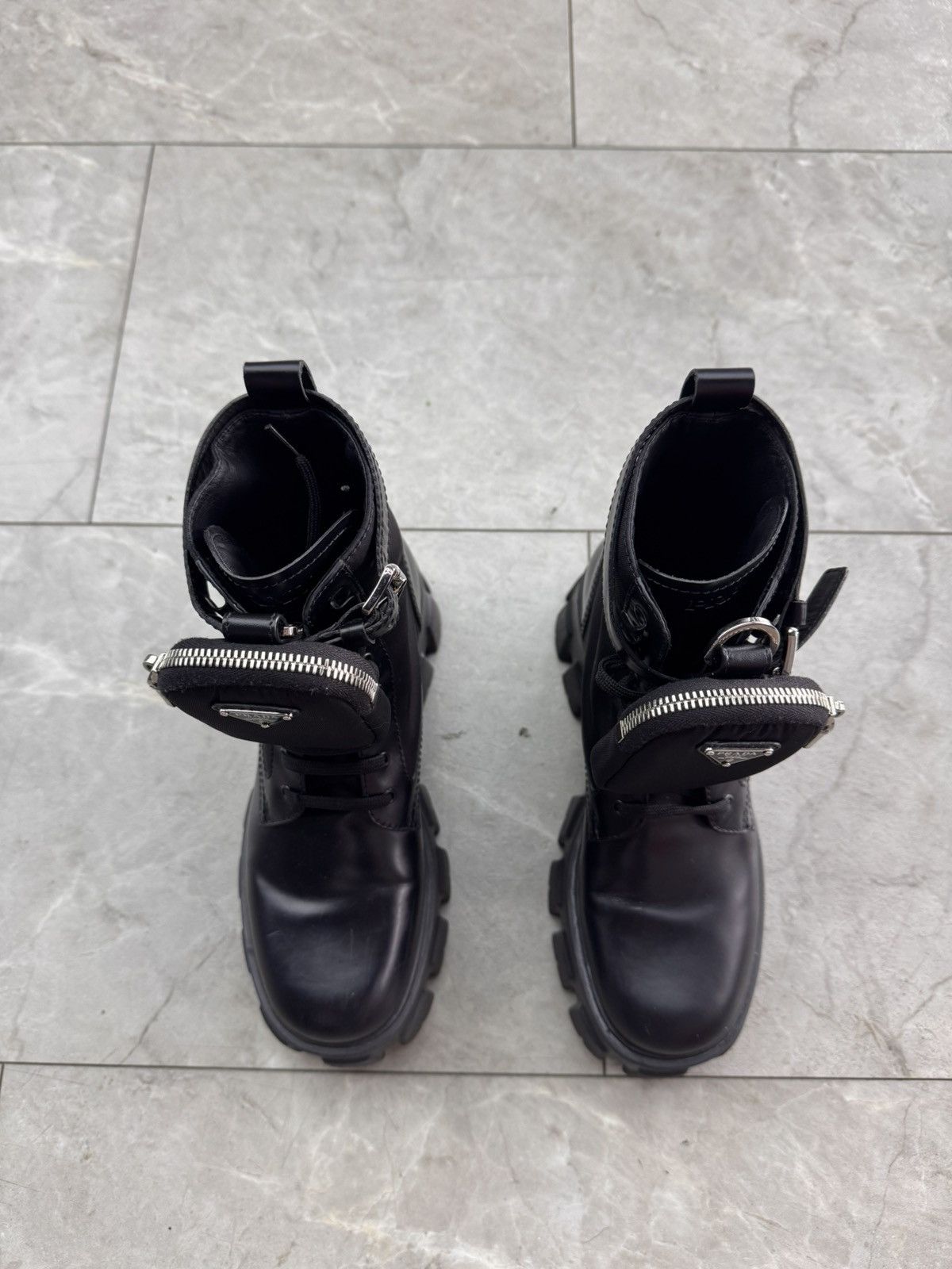 Prada Prada Monolith Brushed Leather And Nylon Pouch Boots Size US 7.5 / IT 37.5 - 5 Thumbnail
