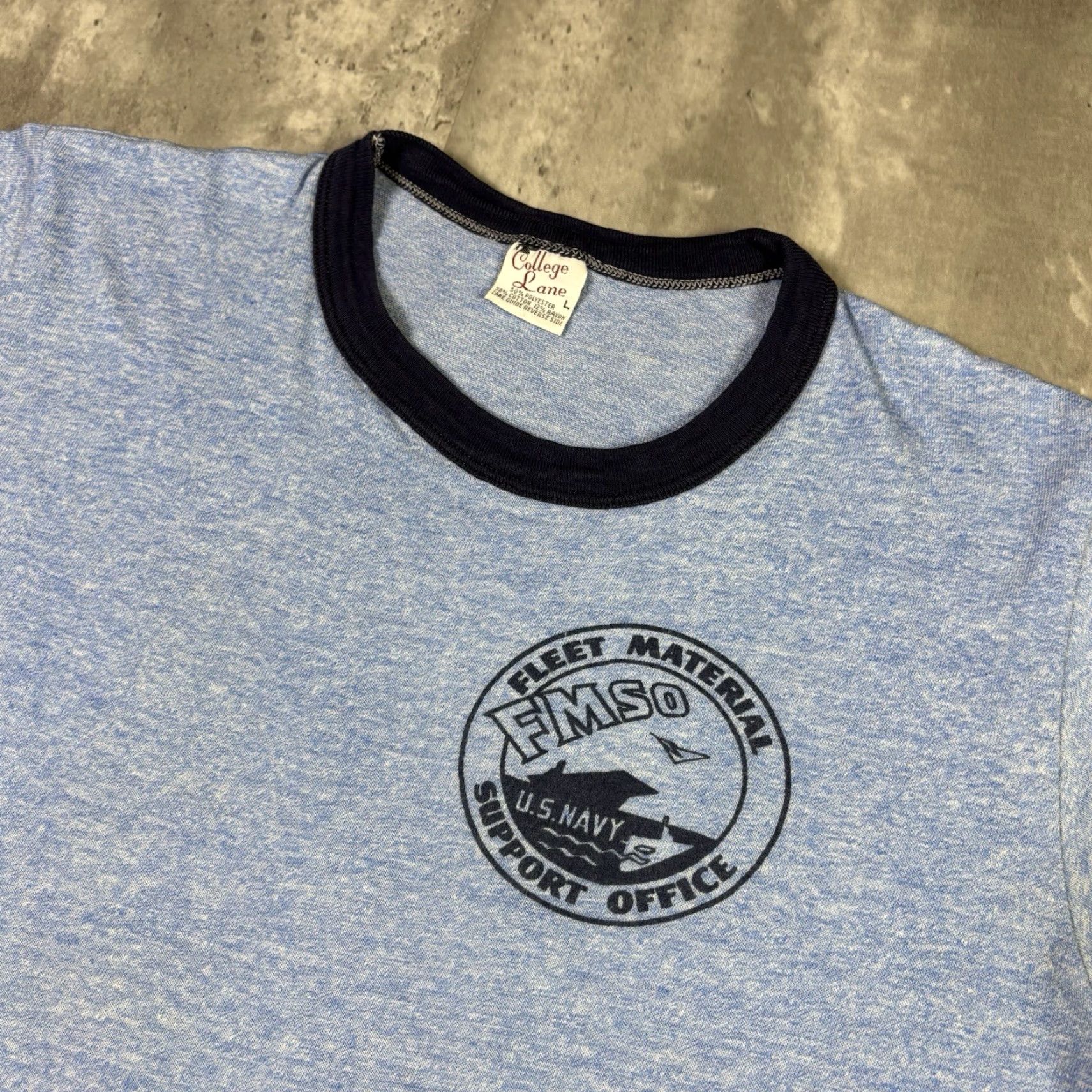 Vintage VINTAGE College Lane T Shirt Blue 70s Mens Adult L Graphic Print Crew Neck Short Sleeve Cotton Vintage Size US L / EU 52-54 / 3 - 6 Thumbnail
